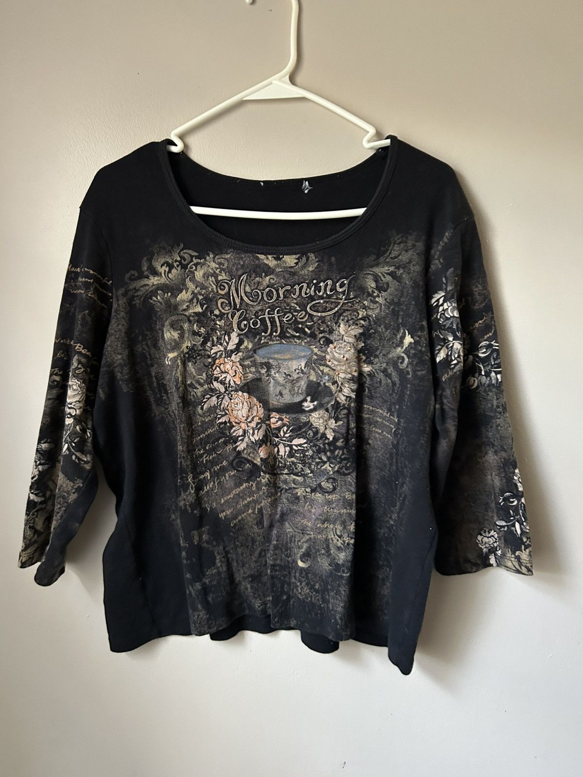 Vintage Y2K Womens Graphic Top L/XL Grunge Retro Streetwear Size L / US 10 / IT 46 - 2 Thumbnail