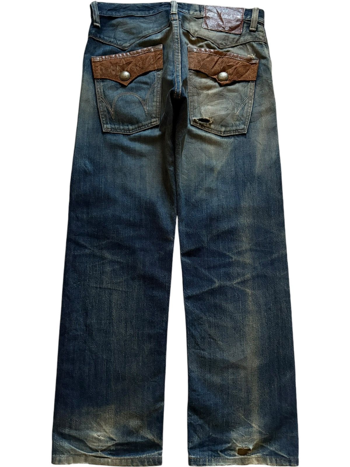 Edwin × Japanese Brand Exclusive Vintage Edwin Japan Rusty Mud Wash Loose Jeans Size US 33 - 2 Thumbnail