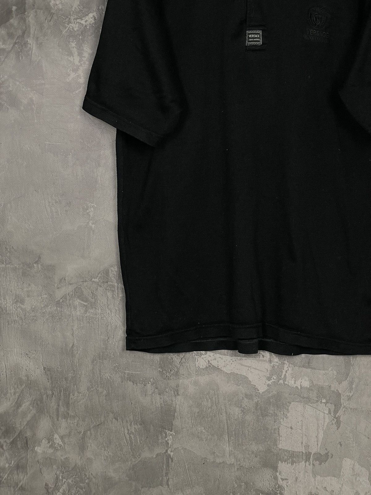 Versace × Versace Jeans Couture × Vintage 00's Y2K Versace Jeans Couture Black Retro Polo Shirt Size US L / EU 52-54 / 3 - 5 Thumbnail