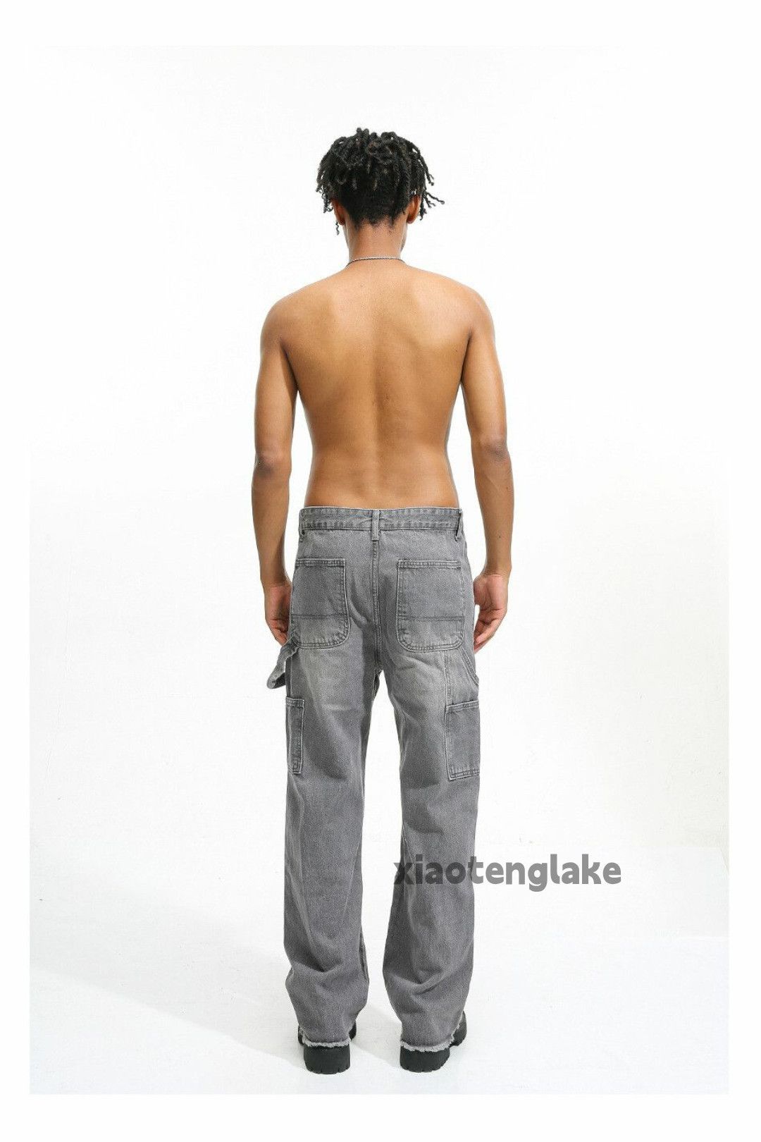 Jean × Vintage washed faded skate hiphop carpenter damaged jeans Size US 32 / EU 48 - 5 Thumbnail