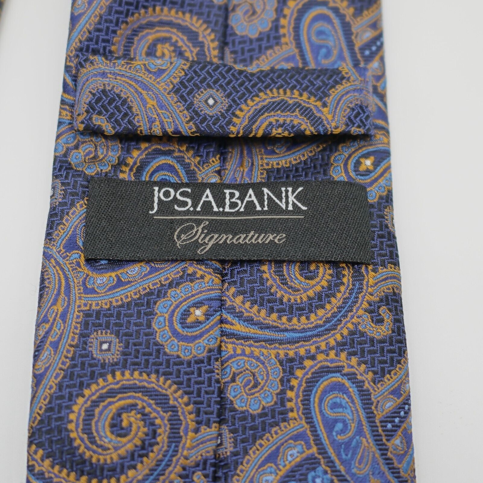 Jos. A. Bank Jos A Bank Signature Blue Brown Paisley Woven Silk Tie Size ONE SIZE - 3 Thumbnail