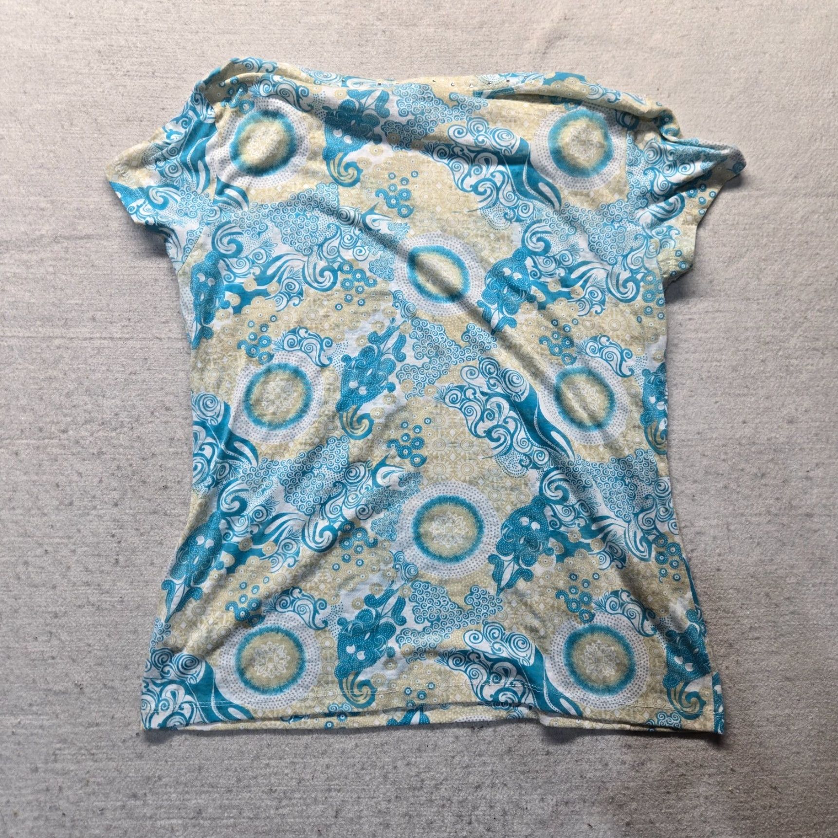 Vintage New Directions Blue Short Sleeve Shirt Adult Women's Large Casual T-Shirt Size L / US 10 / IT 46 - 6 Thumbnail