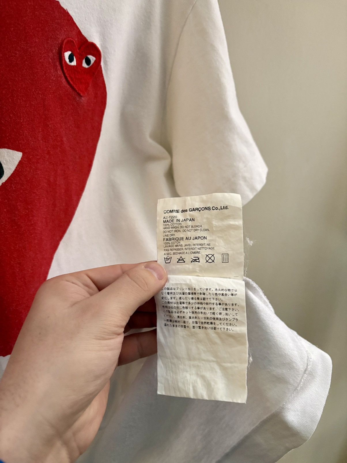 Comme des Garcons PLAY Comme des Garcons Play white embroidered heart logo t-shirt Size US M / EU 48-50 / 2 - 3 Thumbnail