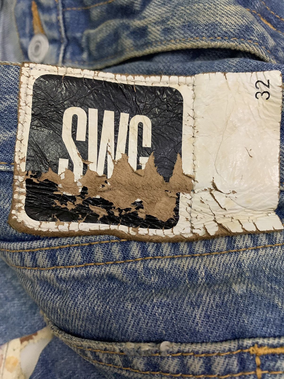 Swagger 💥Vintage Japanese Swagger Ripped Denim Size US 35 - 7 Thumbnail