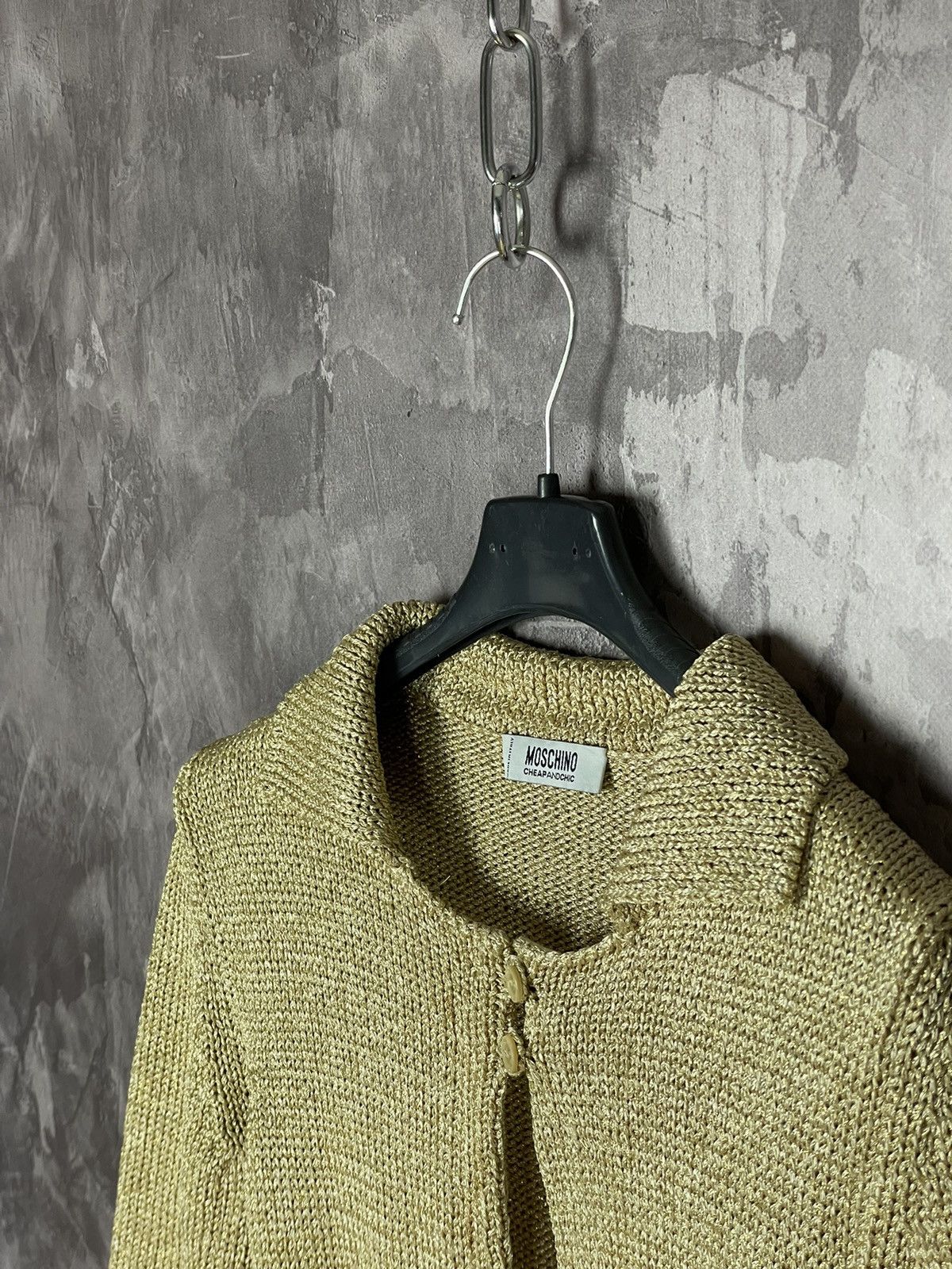 Moschino × Vintage Moschino Cheap and Chic Golden Tweed Mini Blazer Size S / US 4 / IT 40 - 6 Thumbnail