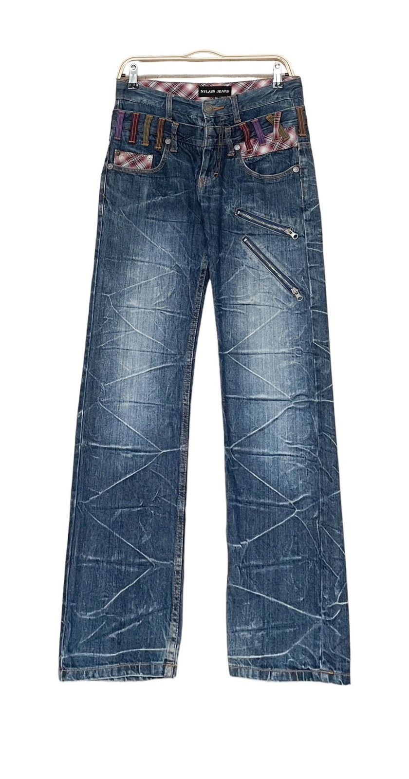 If Six Was Nine × Japanese Brand × Le Grande Bleu (L.G.B.) Vintage Japanese Brand Nylaus Double Waist Jeans 1990s Size US 30 / EU 46 - 1 Thumbnail
