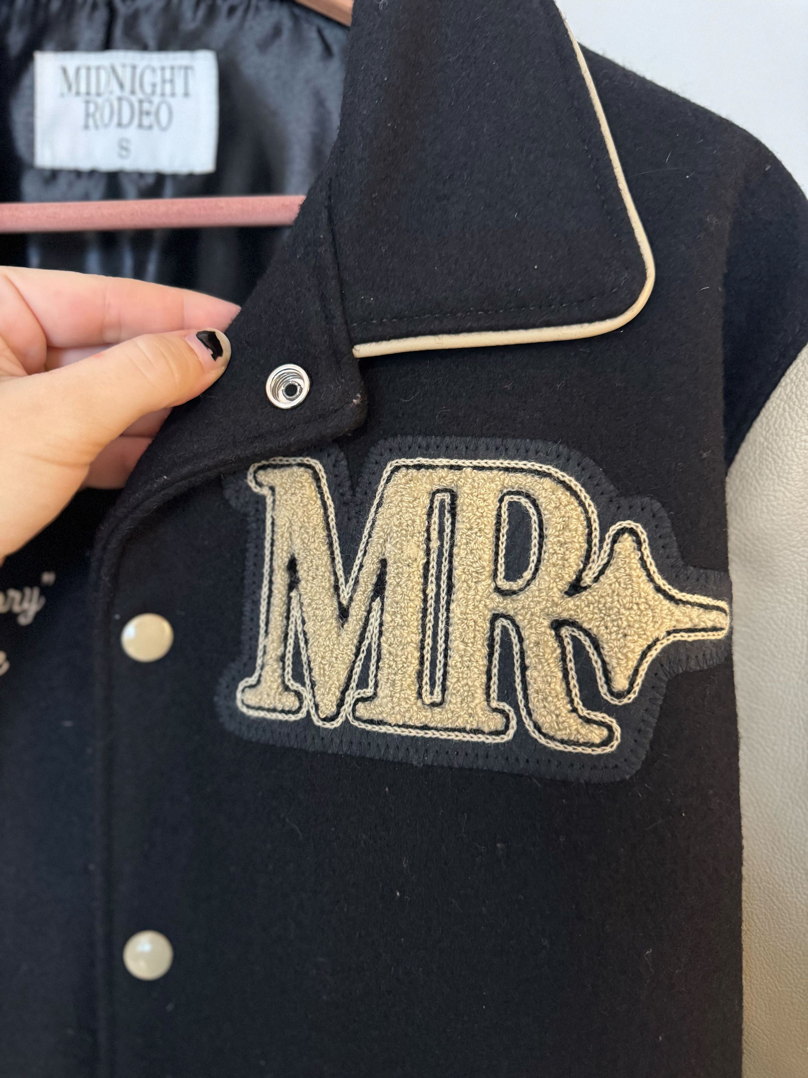 MIDNIGHT RODEO Persistance of Memory Wool & Leather Varsity Size US S / EU 44-46 / 1 - 7 Thumbnail