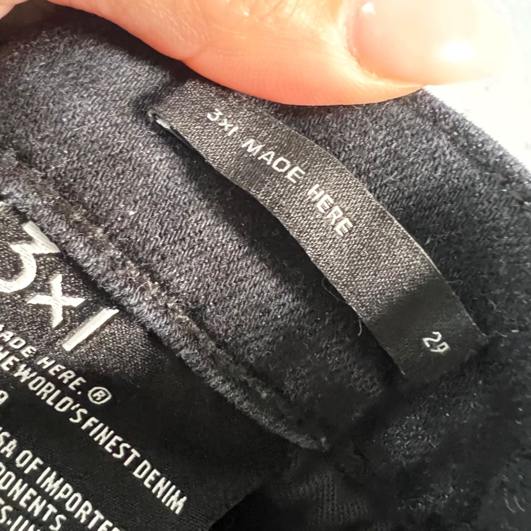 3x1 3x1 NYC Womens Jeans 29 Black Skinny High Rise Stretch Denim Made in USA 5-Pocket Stylе Clothing Women Adult Size 29" - 4 Thumbnail