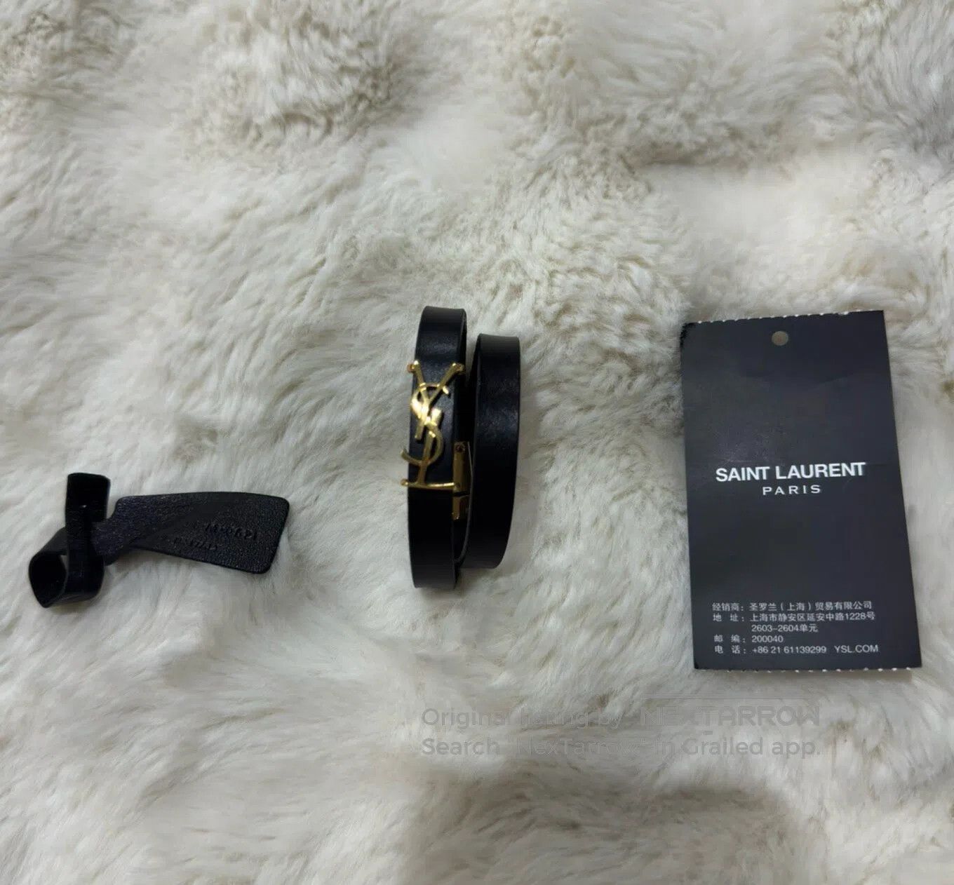 Saint Laurent Paris Saint Laurent Paris Black and gold double ring buckle brac Size ONE SIZE - 1 Thumbnail