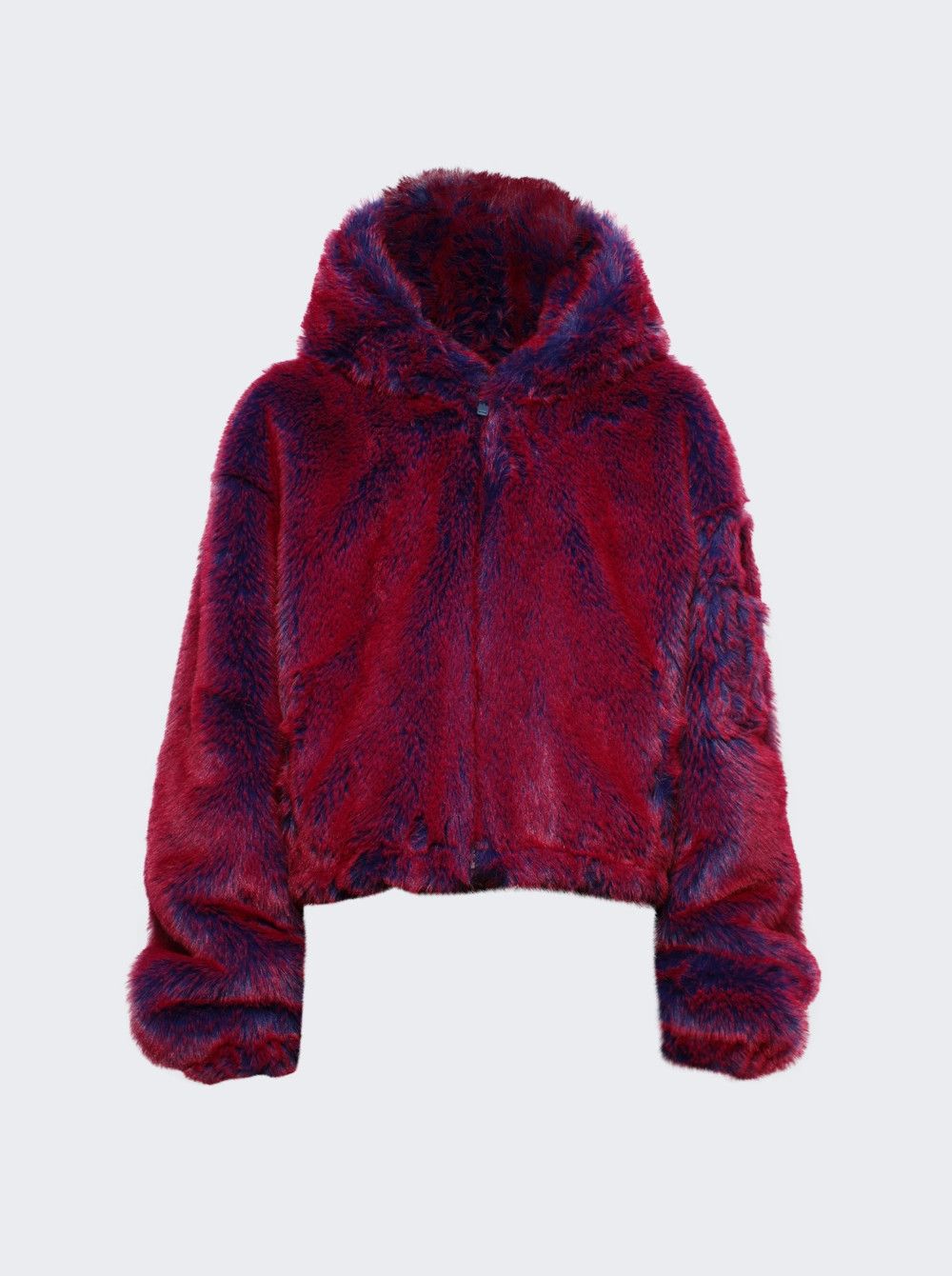 Givenchy o1gr1nt0125 Cropped Hooded Bomber Jacket In Faux Fur Size US M / EU 48-50 / 2 - 1 Thumbnail