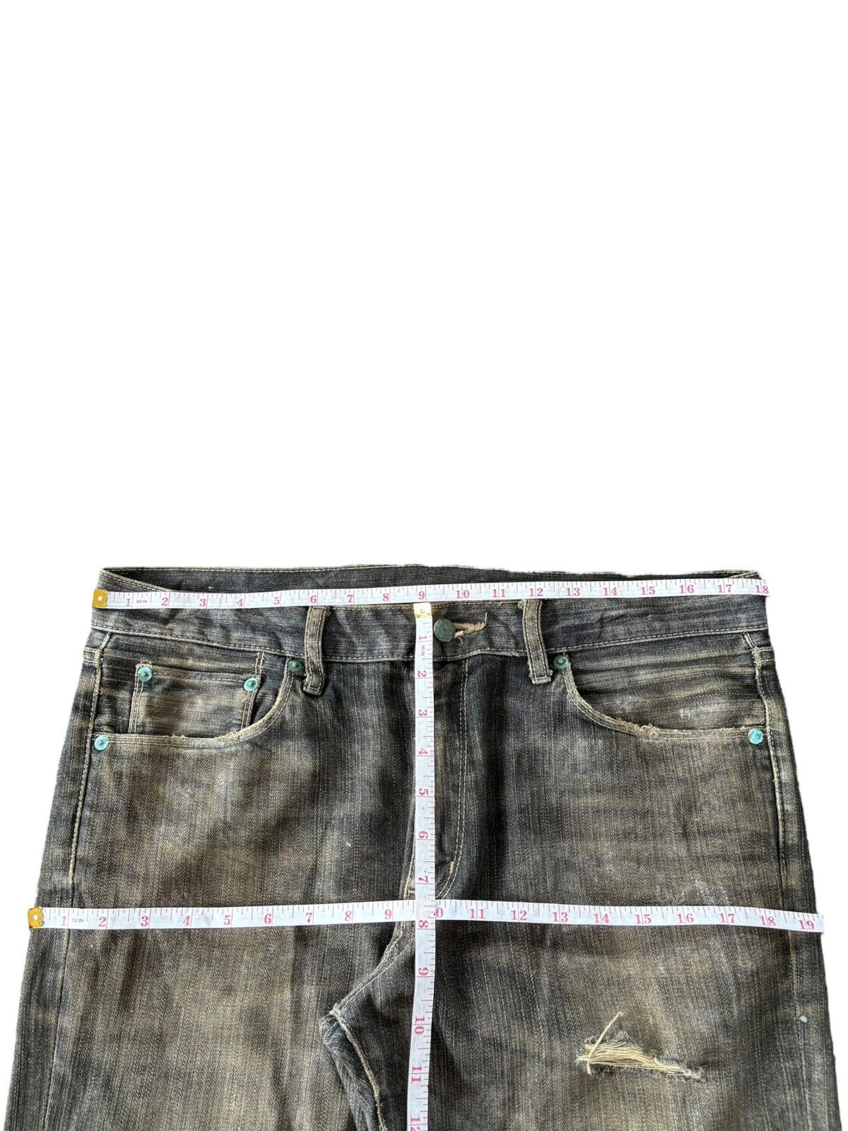Uniqlo Vintage Japanese Uniqlo Mud Wash Distress Loose Jeans Size US 36 / EU 52 - 7 Thumbnail