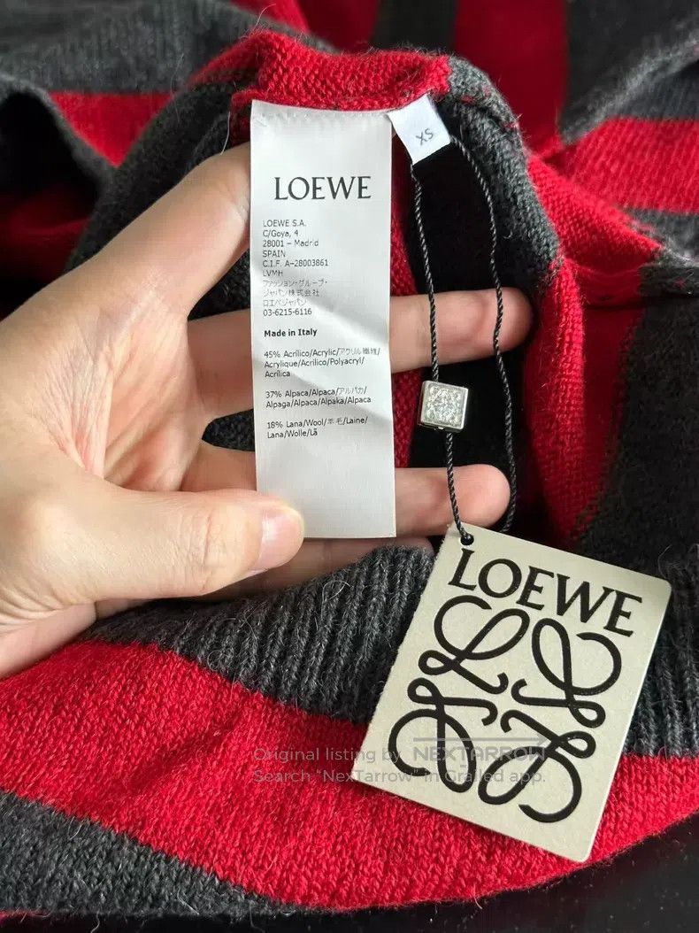 Loewe Loewe Red striped embroidered sweater Size XS / US 0-2 / IT 36-38 - 4 Thumbnail