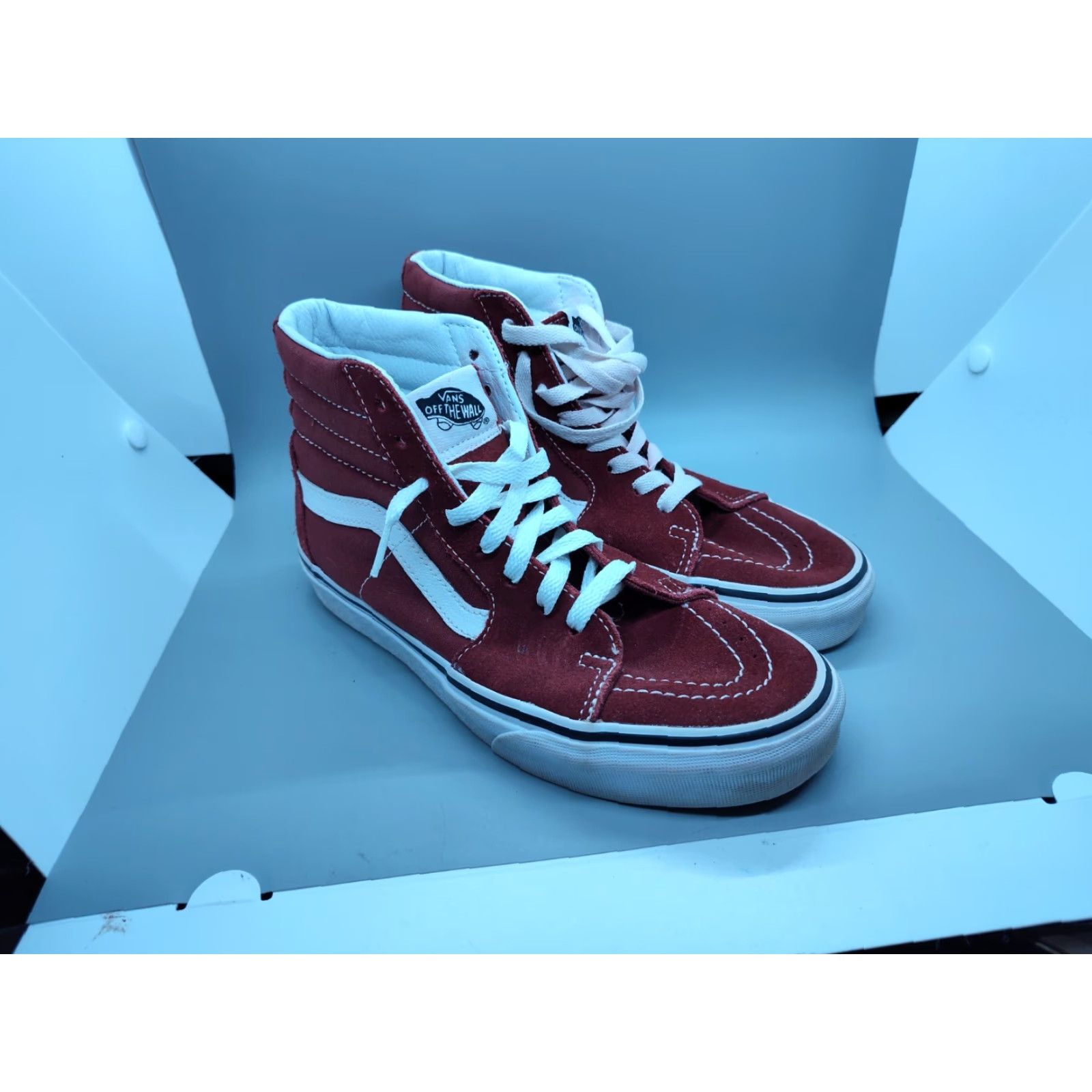 Vans VANS SK8 HI High Top Shoe Men 6.5 Womens 8 Maroon Suede Canvas Breathable Lightweight Casual Athletic Sneakers Size M / US 6-8 / IT 42-44 - 2 Thumbnail