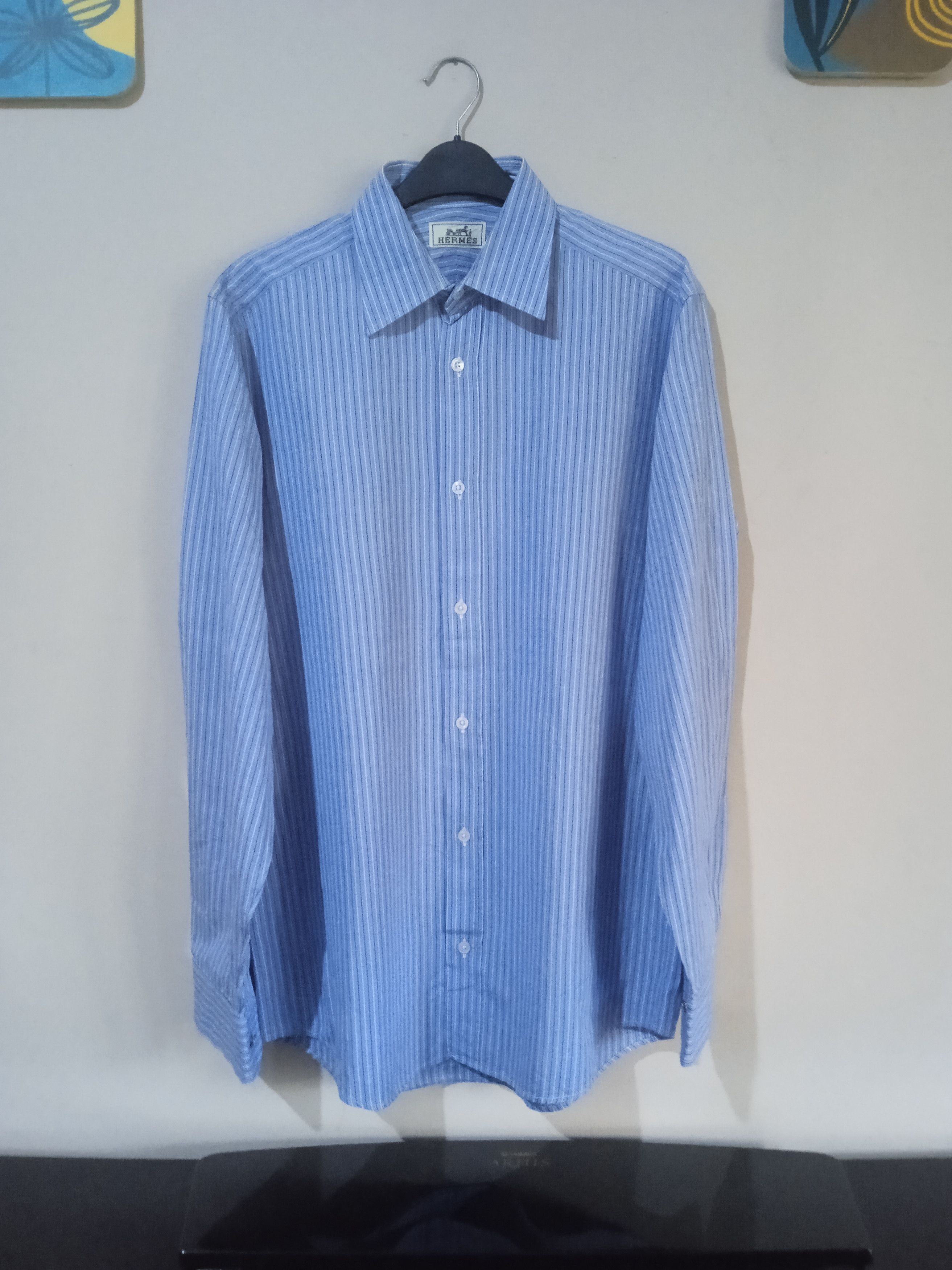 Hermes Hermes Striped Shirt Made in France Size US L / EU 52-54 / 3 - 1 Thumbnail