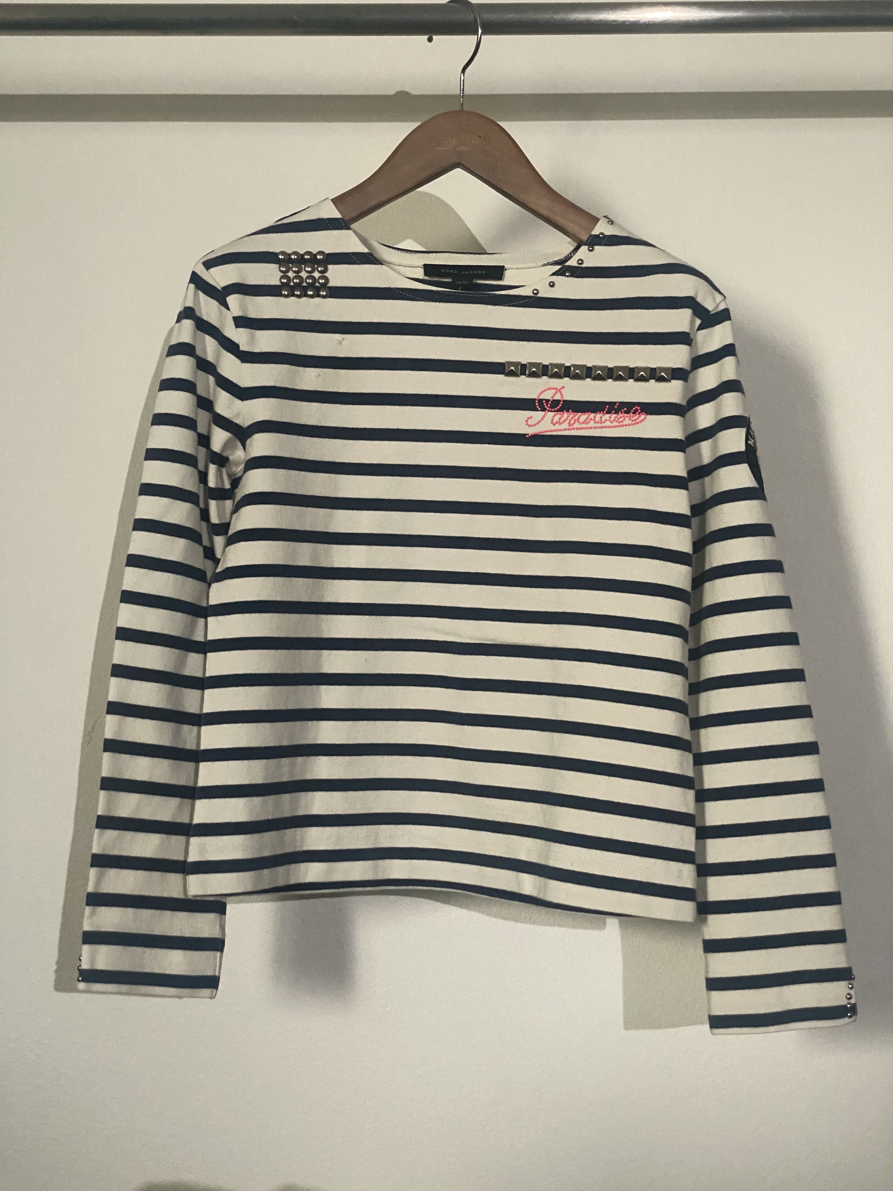 NVY/ECRU Striped Studed w/ Patches "Paradise", view 4