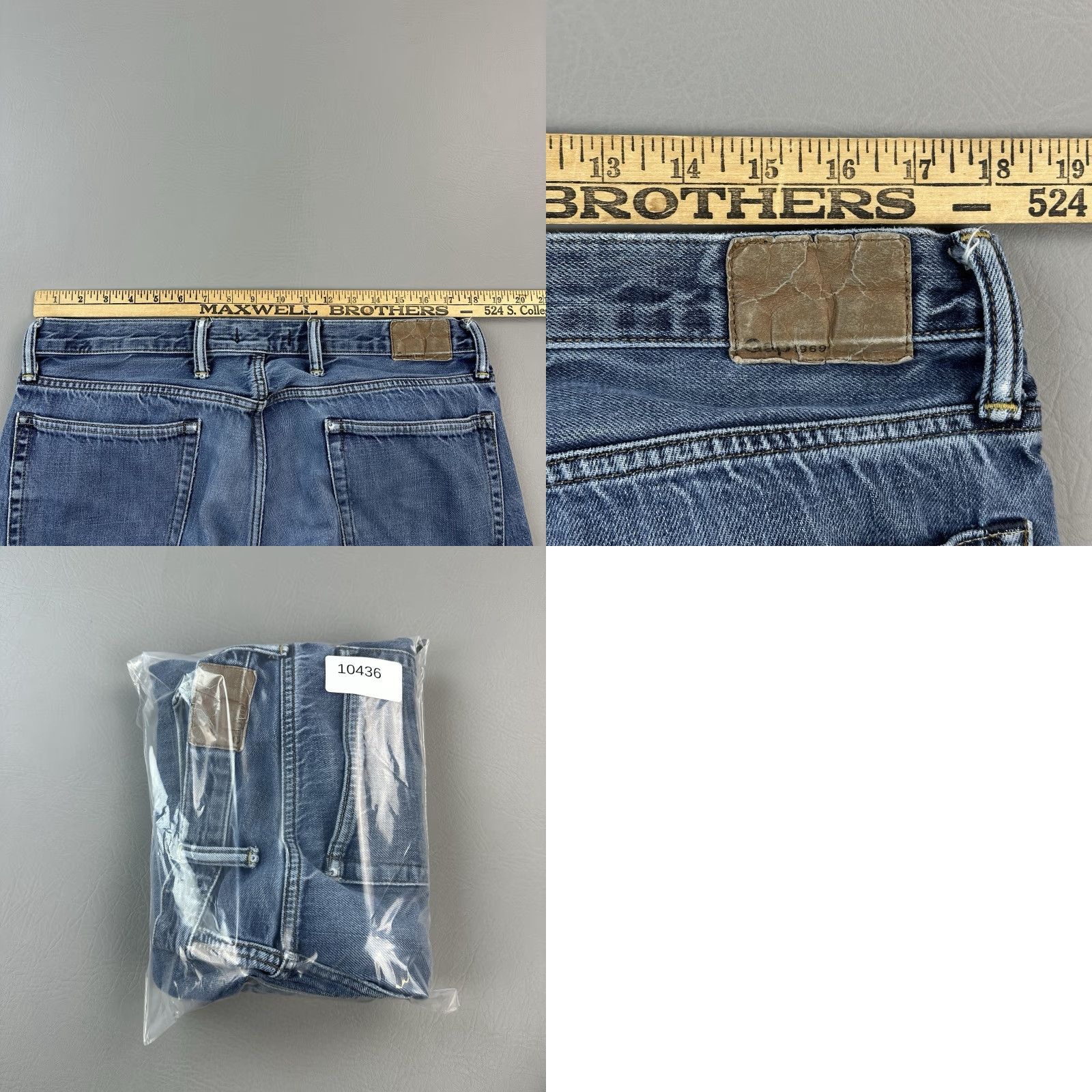 Gap Gap 1969 Jeans Mens 36x34 36x33 Blue Medium Wash Denim Straight Whiskered Size US 36 / EU 52 - 9 Thumbnail