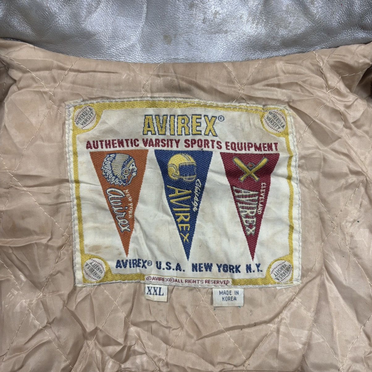 Avirex Vintage 90s Avirex west indies shark varsity leather jacket Size US XXL / EU 58 / 5 - 11 Thumbnail