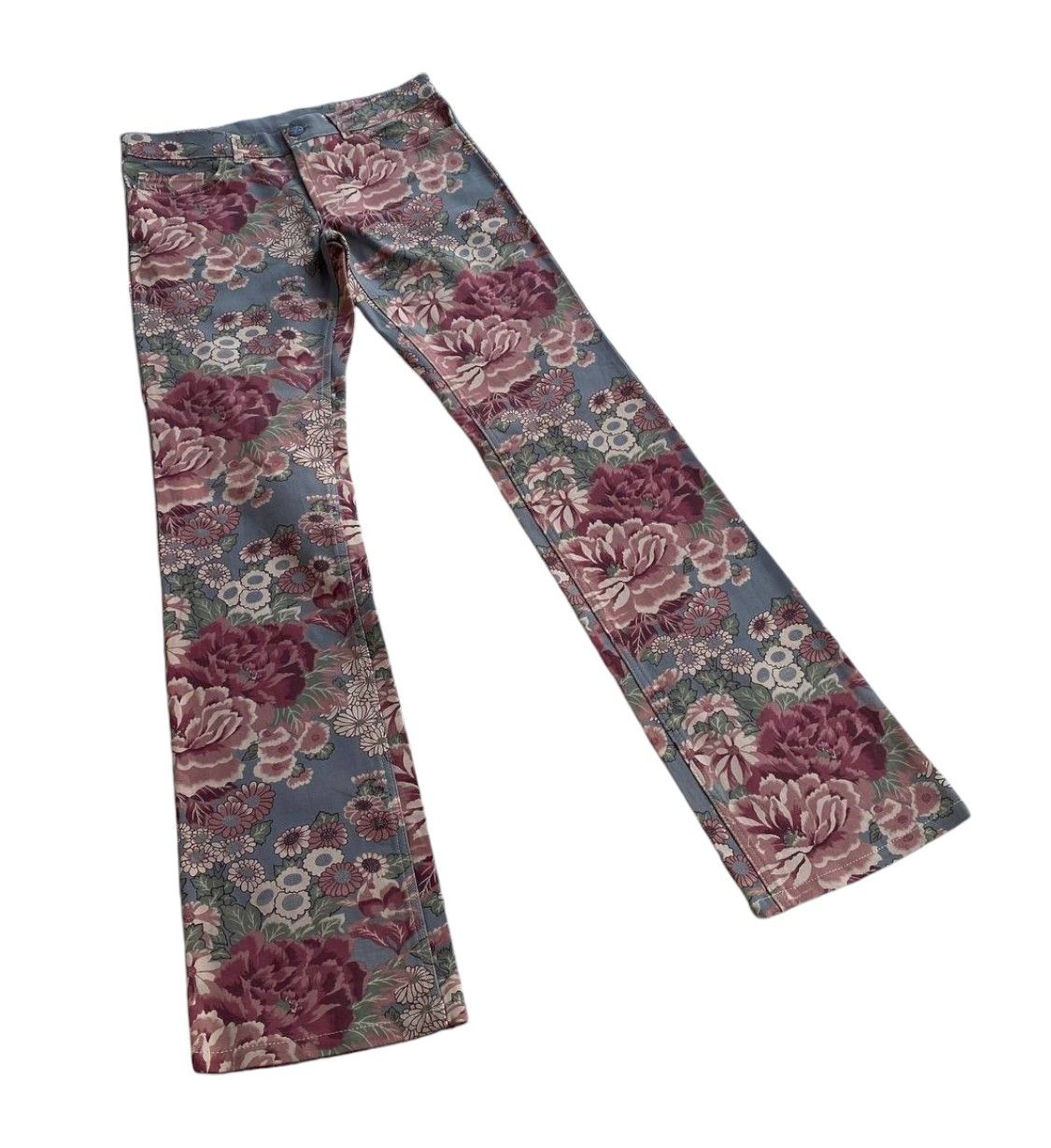 Japanese Brand BJ05-22 Japan FLARED CHEALSEAOLD ABSTRACT SLIM LOWRISE Size US 28 / EU 44 - 3 Thumbnail