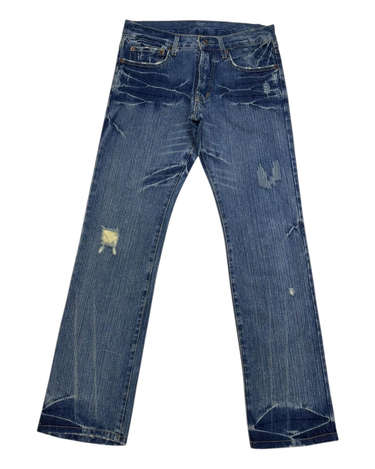 Isamu Katayama Backlash × Japanese Brand 🔥Vintage Japanese Regular Straight Distressed Denim Jeans Size US 32 / EU 48 - 5 Thumbnail