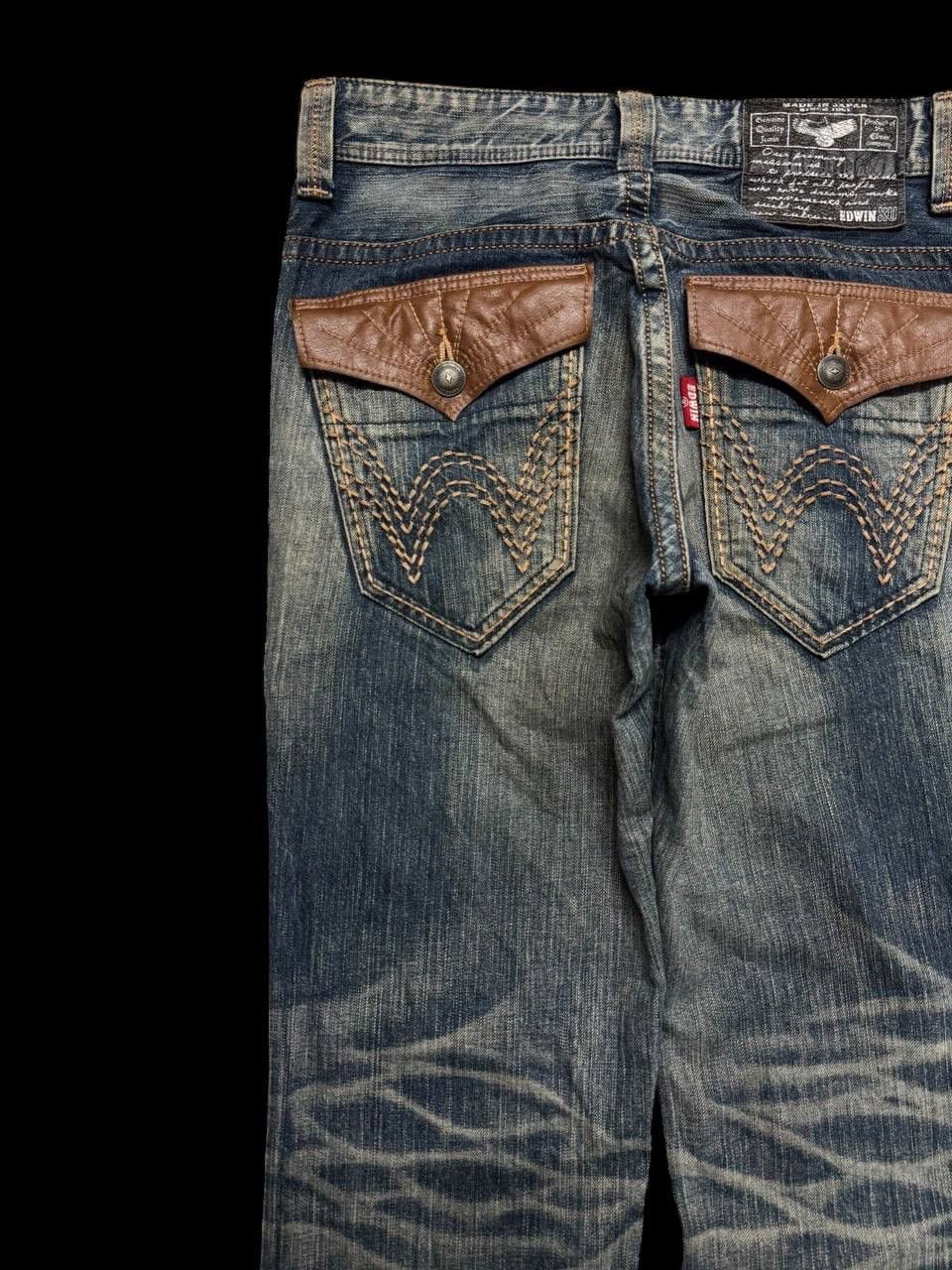 Edwin FLARE 90s Edwin Sick Rusty Whisker Mudwash Distressed Jeans Size US 30 / EU 46 - 14 Thumbnail