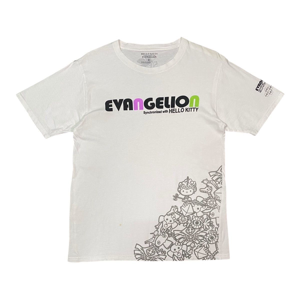 Anime EVANGELION SYNCHRONIZED WITH HELLO KITTY ANIME T SHIRT Size US L / EU 52-54 / 3 - 1 Thumbnail