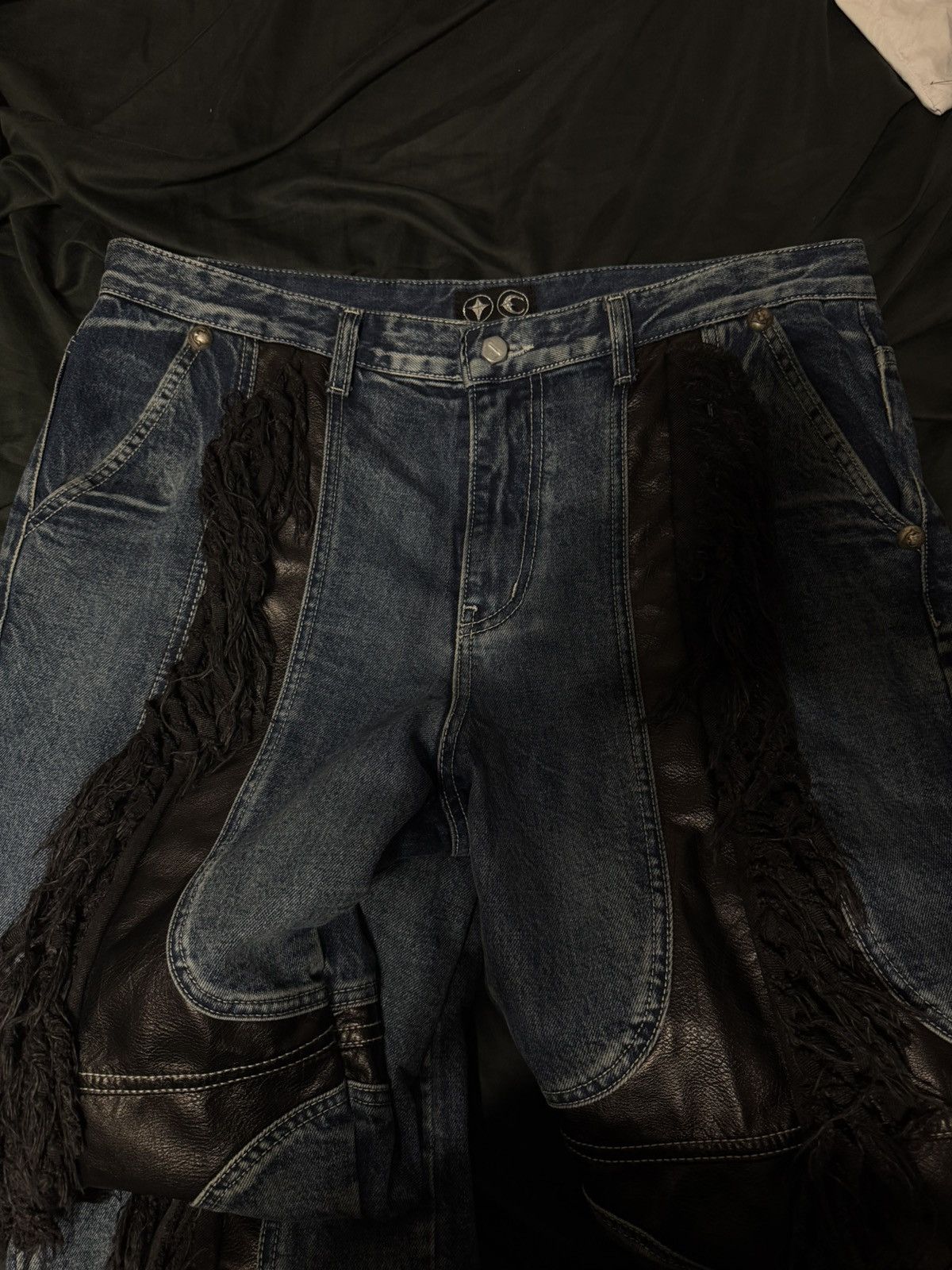 Thug Club Thug Club Mohican Leather Denim Size US 34 / EU 50 - 3 Thumbnail