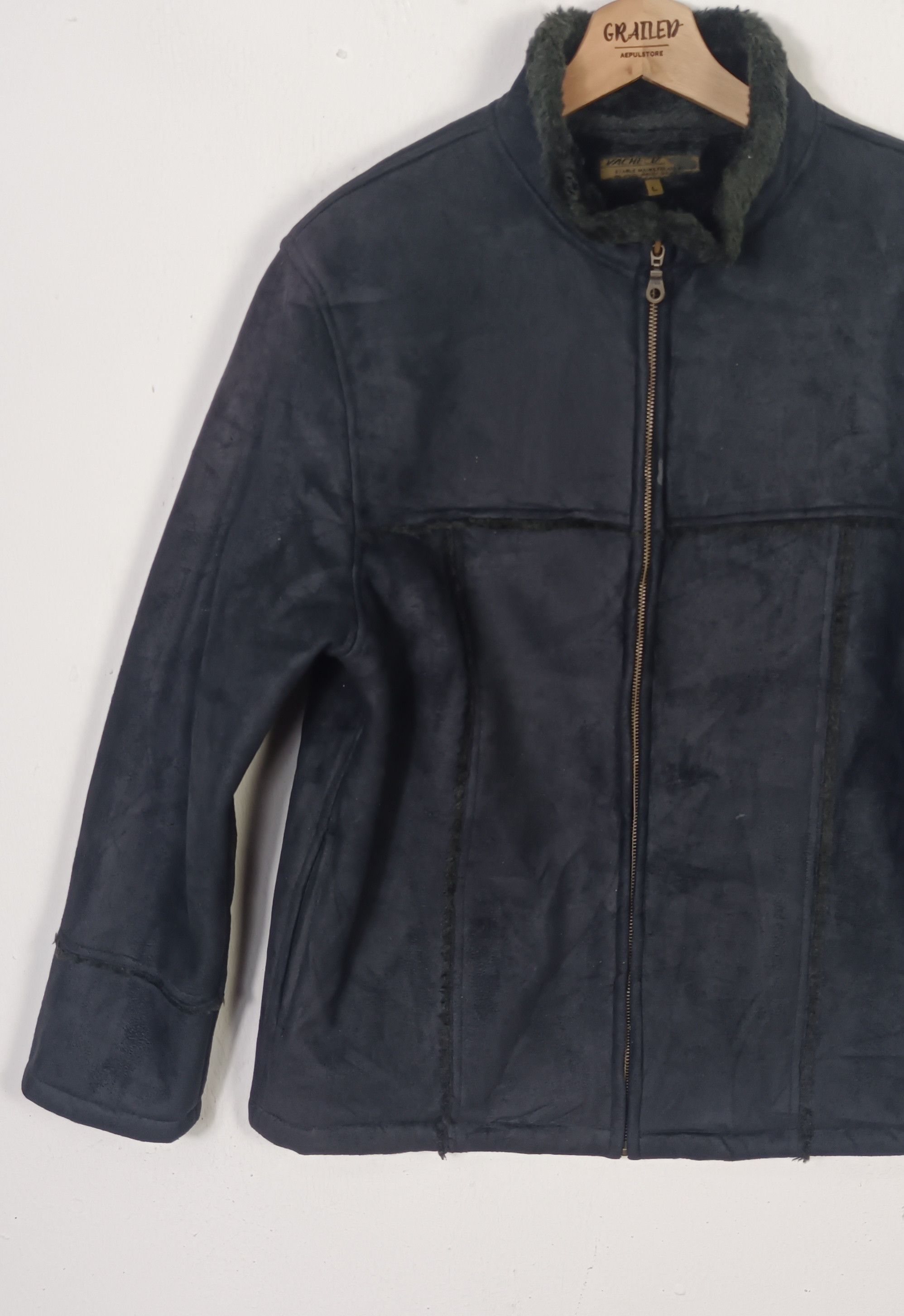 If Six Was Nine Vintage Vache Fur Arcylic Suede Black Jacket Size US M / EU 48-50 / 2 - 3 Thumbnail