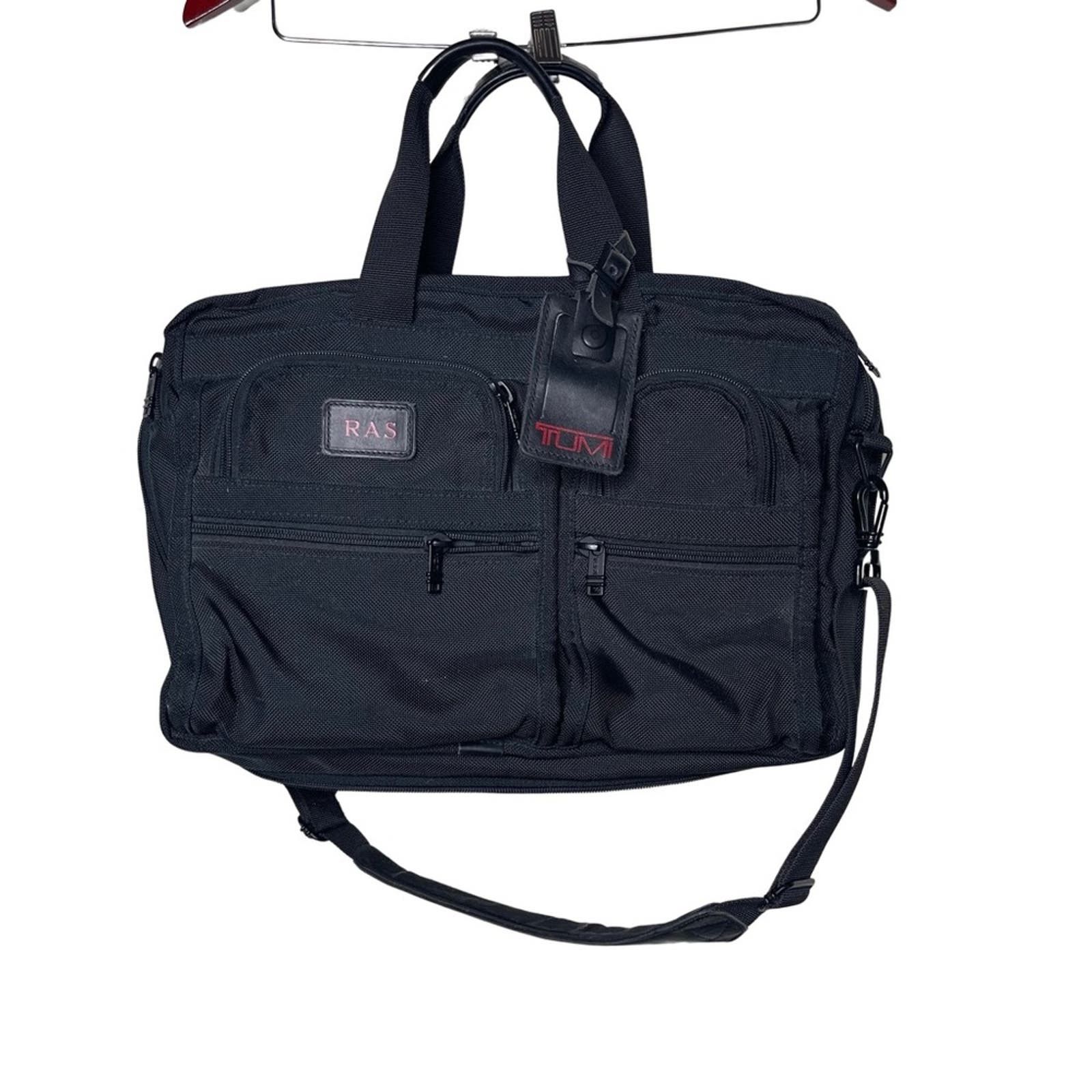 image of Tumi Black Nylon Alpha T-Pass Expandable Laptop Briefcase, Men's