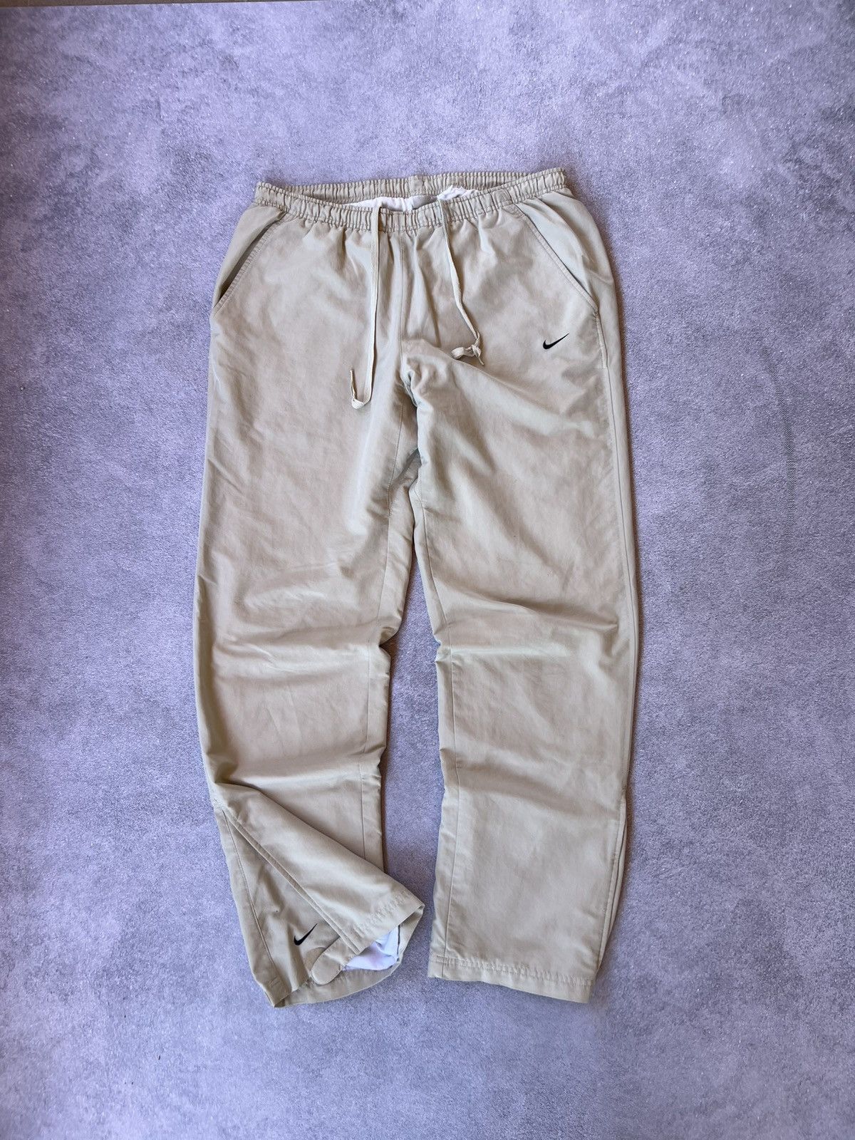 Nike ⚡ Vintage Nike White Drill Pants Y2K Cyber 2000s – Size L Size US 34 / EU 50 - 1 Thumbnail