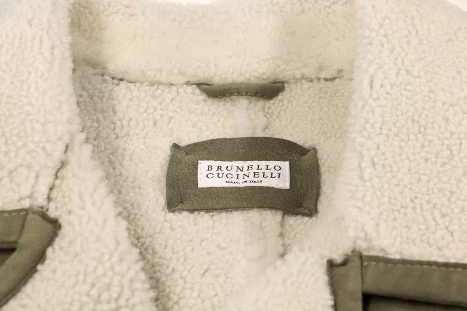 Brunello Cucinelli o1w1db10924 Fur Vest in Brown/White Size 44R - 9 Thumbnail