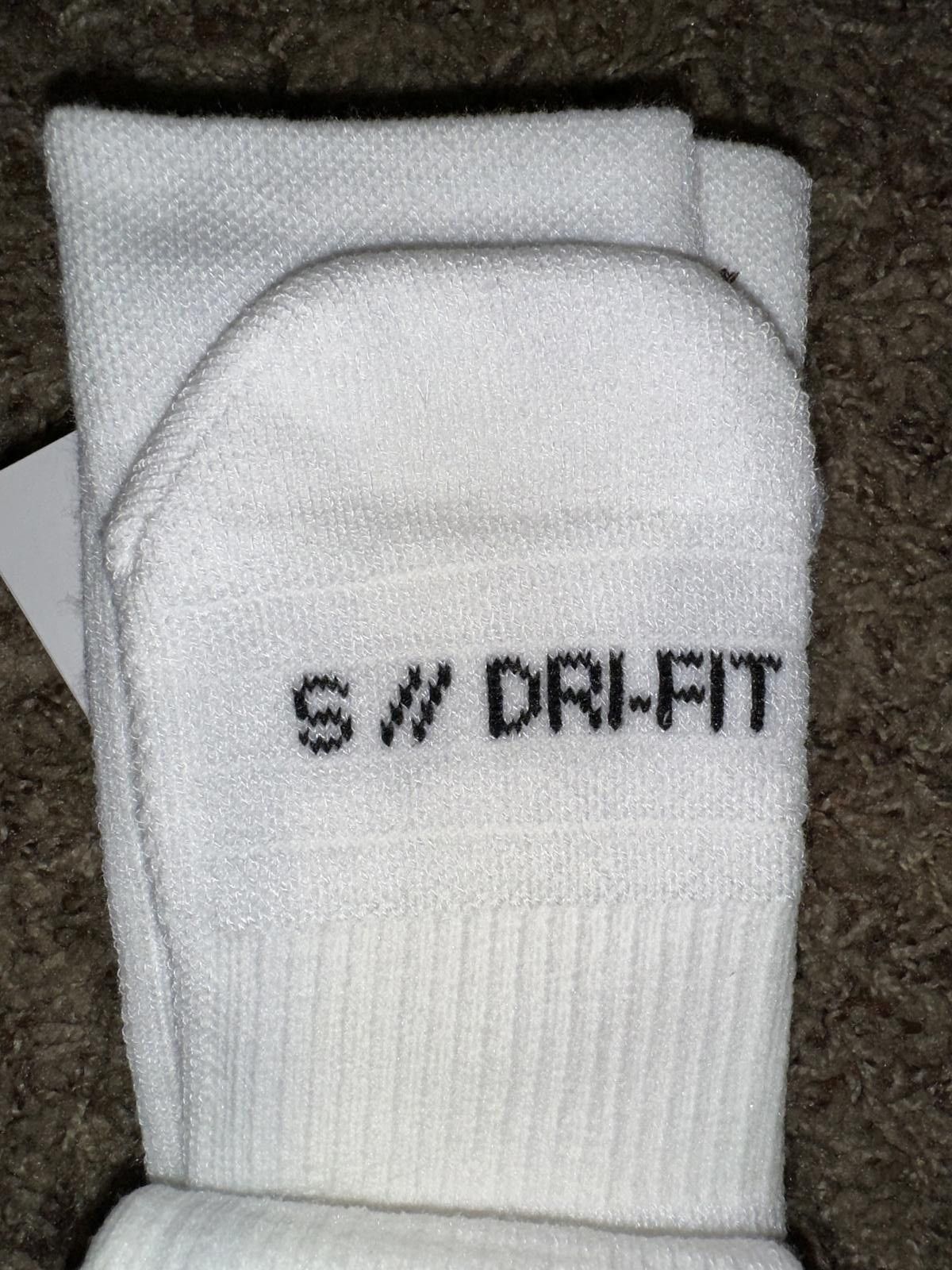 Nike Nike Multiplier Dri-Fit Tennis Running White Crew Socks Size ONE SIZE - 5 Thumbnail
