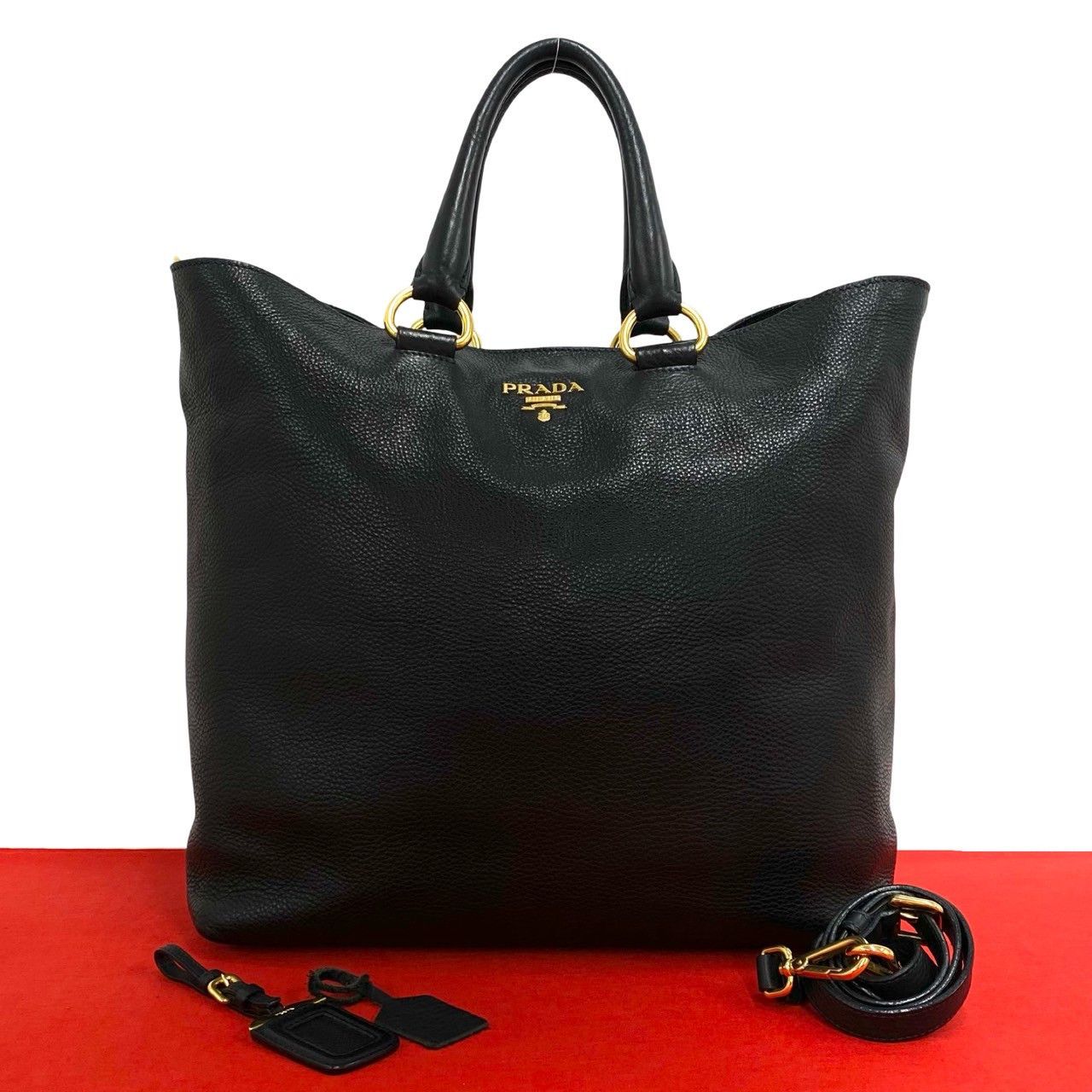 Prada Prada Prada Leather 2way Handbag Leather Business Bag DUTY FREE for USA Size ONE SIZE - 1 Thumbnail