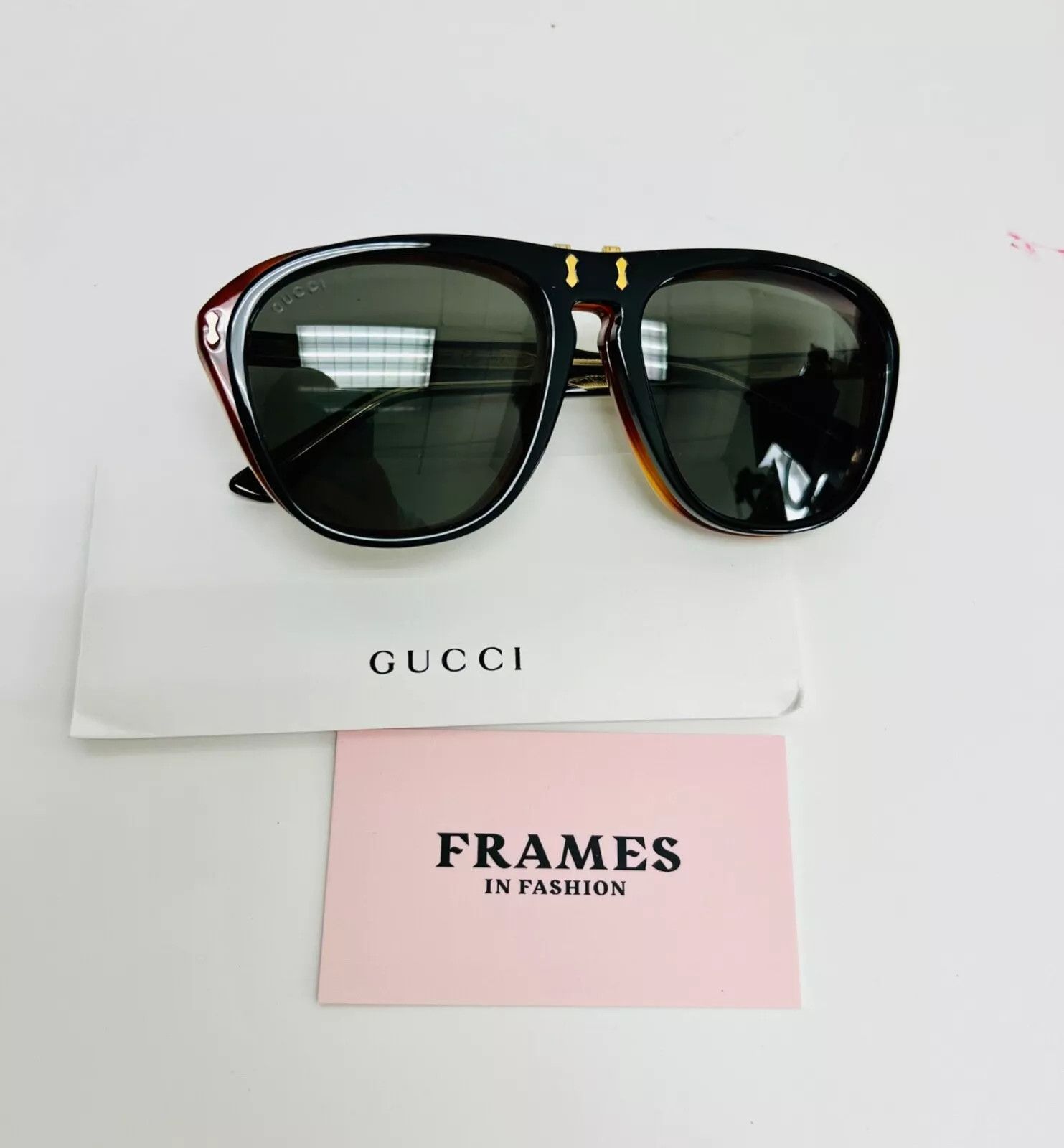 Gucci GUCCI AUTHENTIC 0087 Black Aviator Sunglasses GG0087 003 Size ONE SIZE - 3 Thumbnail
