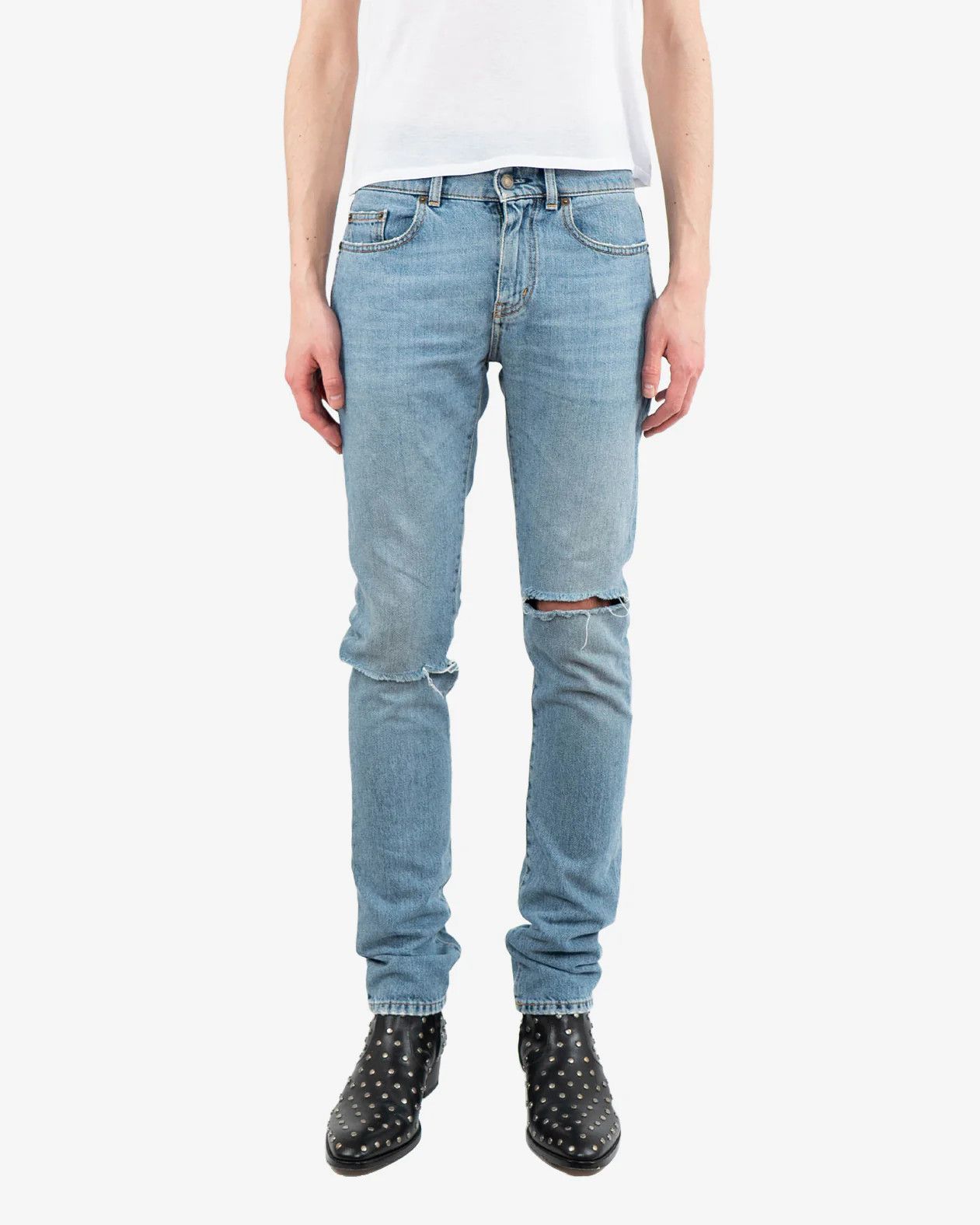 Saint Laurent Paris D02 Kneeripped Denim Size US 28 / EU 44 - 5 Thumbnail