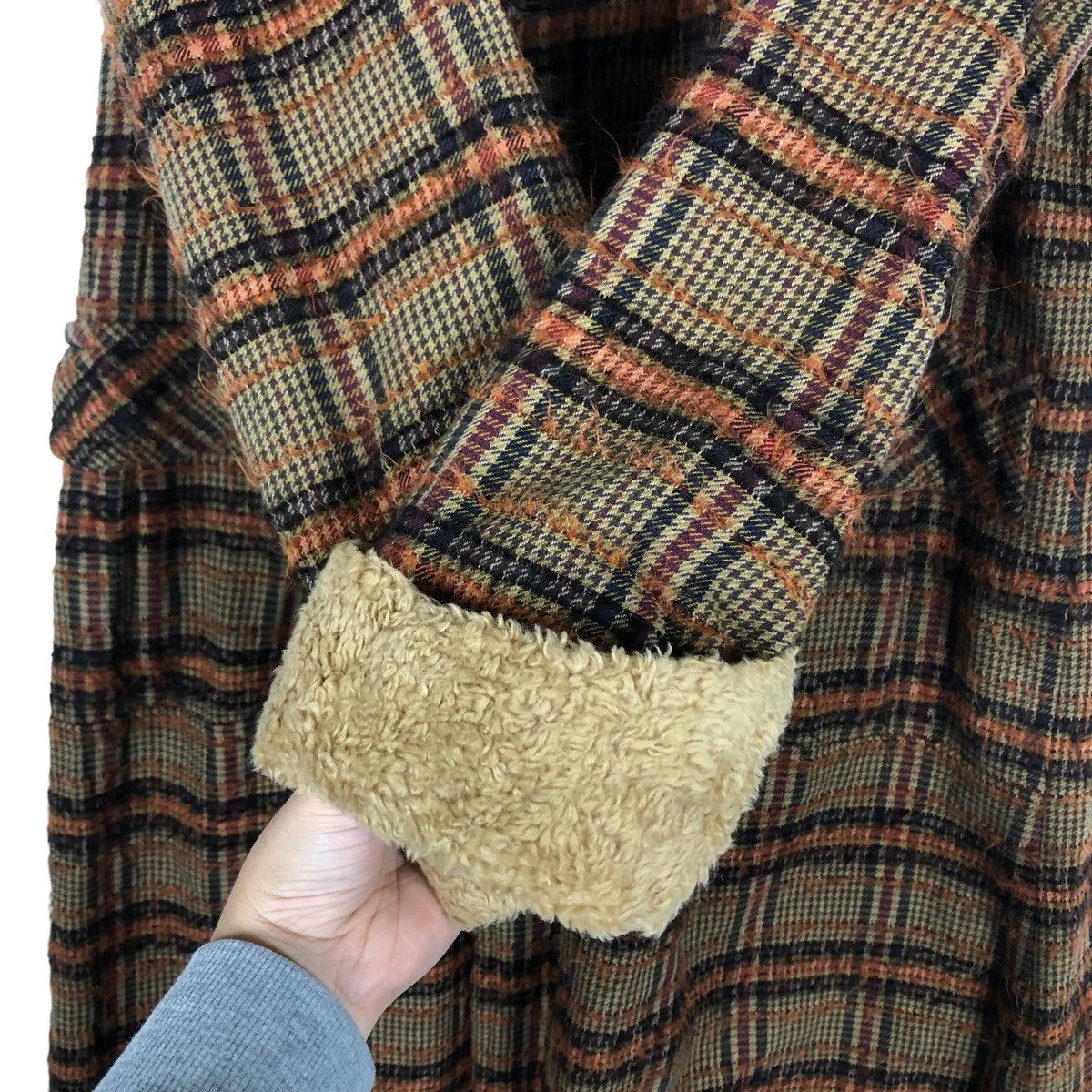 Anna Sui 🔥Tartan Design Fly Coats Long Jacket Mink Fur Lining Size M / US 6-8 / IT 42-44 - 13 Thumbnail