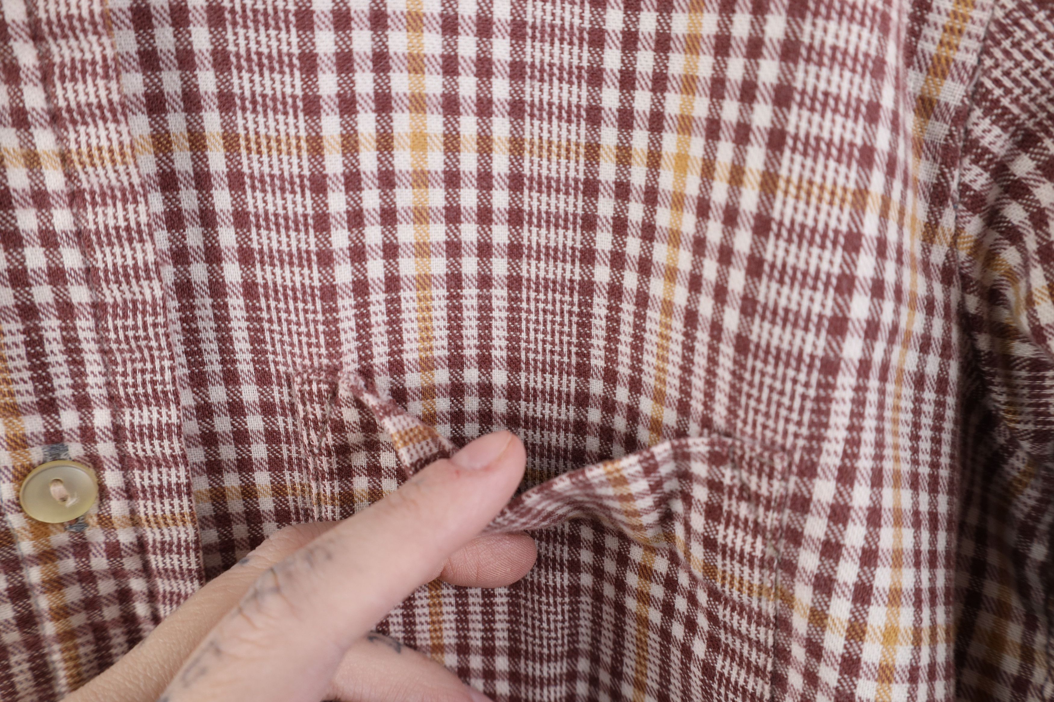 Vintage Vintage 60s 70s Streetwear Collar Flannel Button Shirt Size US S / EU 44-46 / 1 - 7 Thumbnail