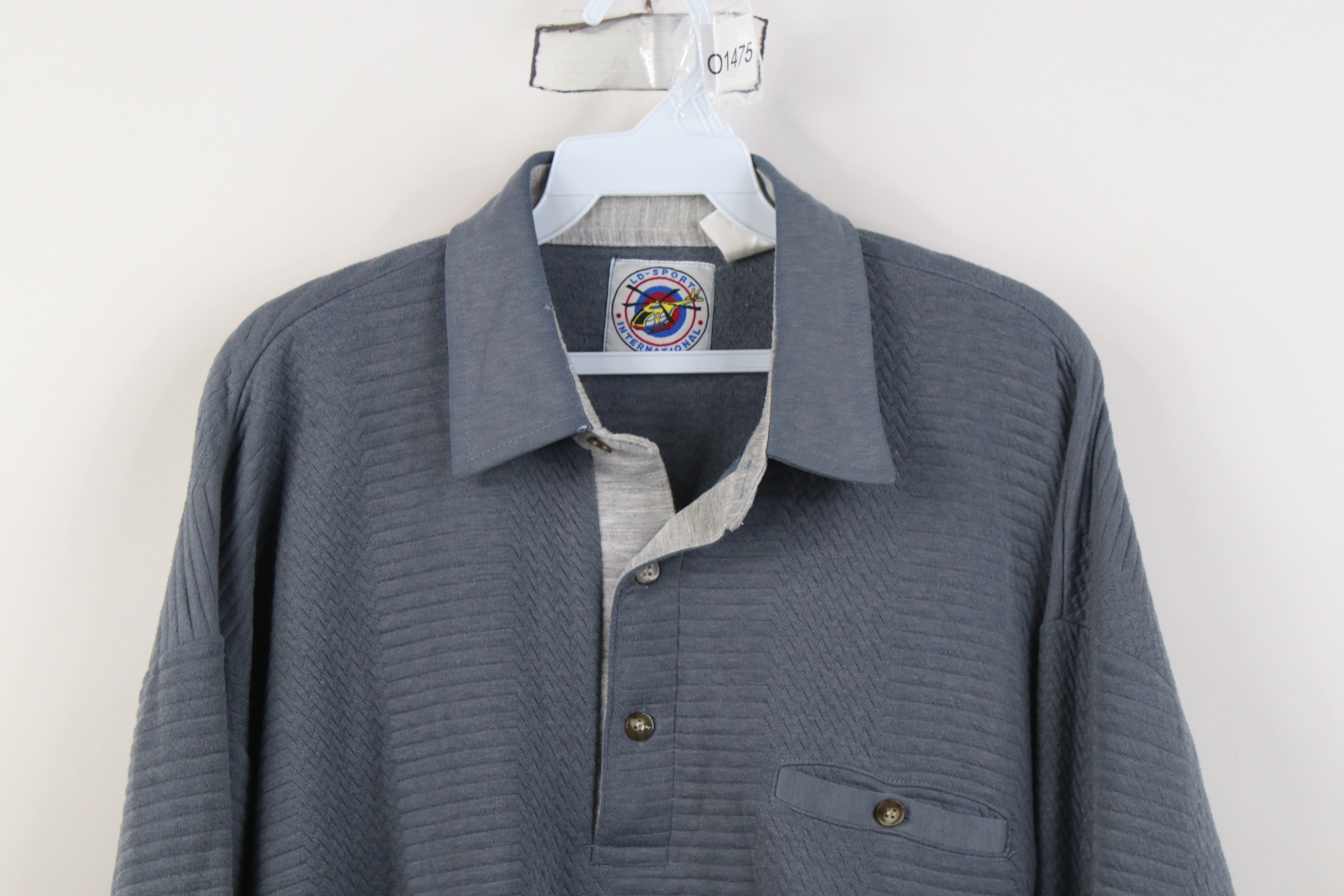 Vintage Vintage 90s Streetwear Ribbed Knit Pullover Polo Shirt Size US L / EU 52-54 / 3 - 2 Thumbnail
