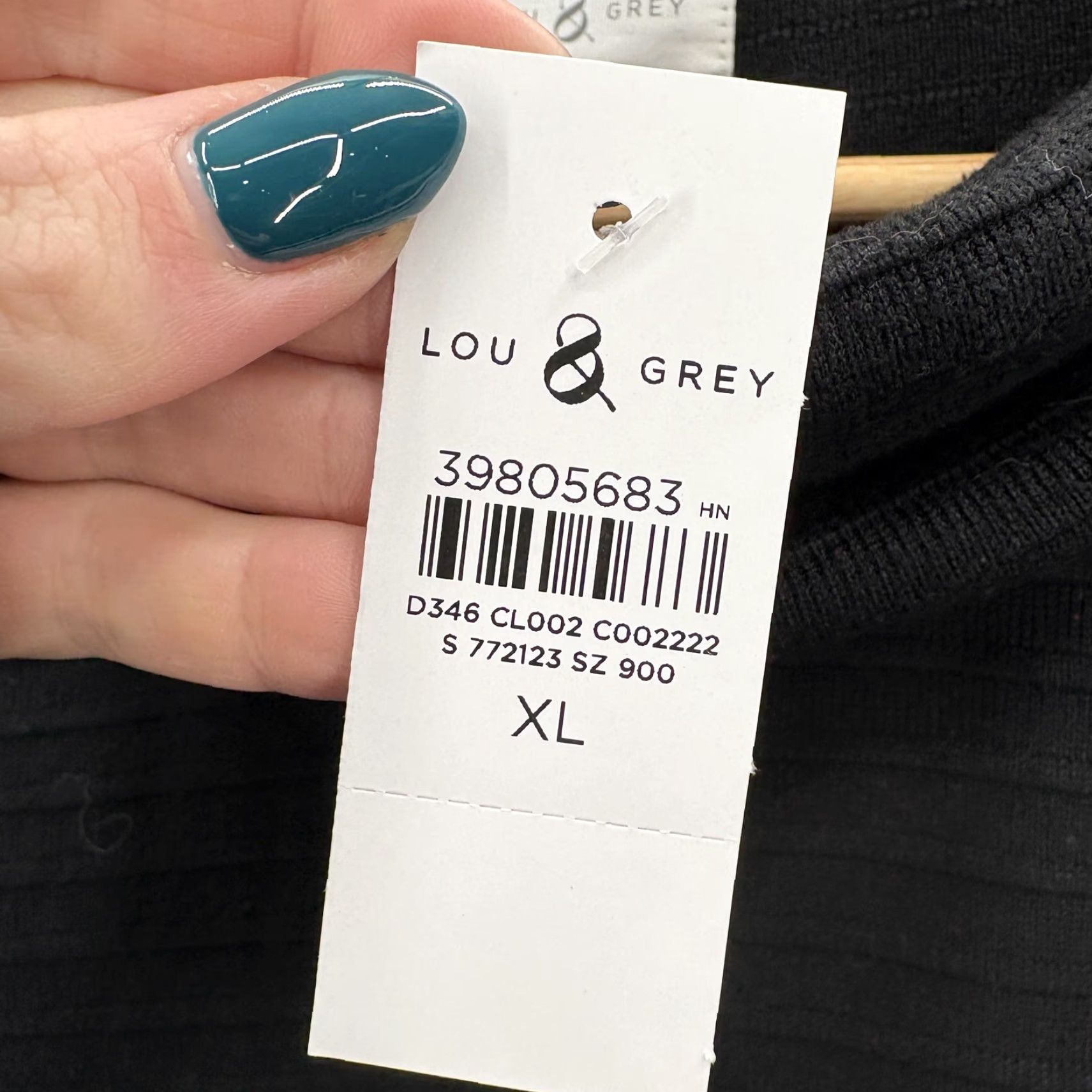 Lou & Grey Lou & Grey Sweater Womens XL Black Cowl Neck Hooded Drawstring Knit Tunic Fall Winter Size XL / US 12-14 / IT 48-50 - 5 Thumbnail