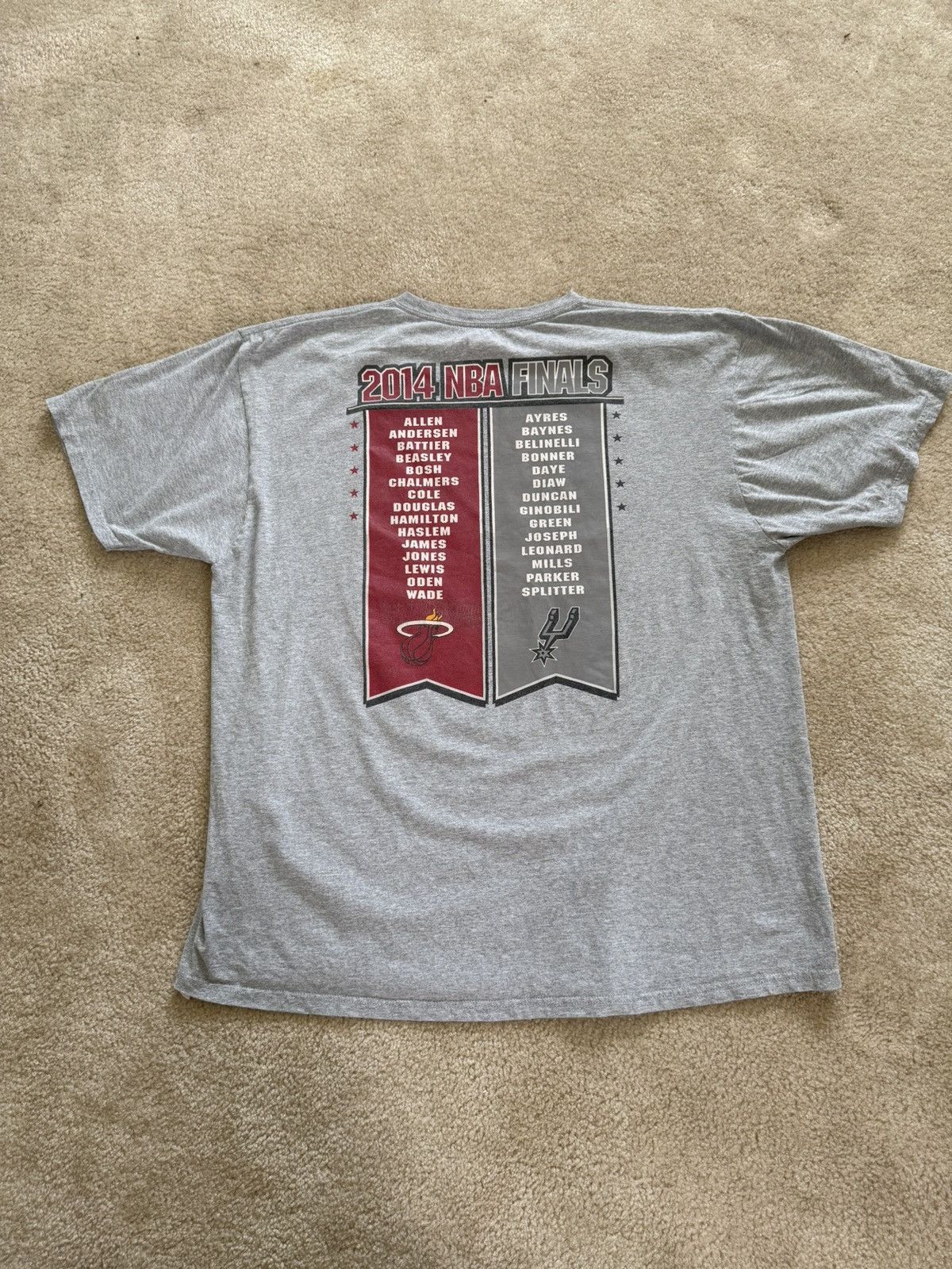 Adidas 2014 official NBA Finals tshirt Spurs Heat Lebron Wade Size US XXL / EU 58 / 5 - 4 Thumbnail