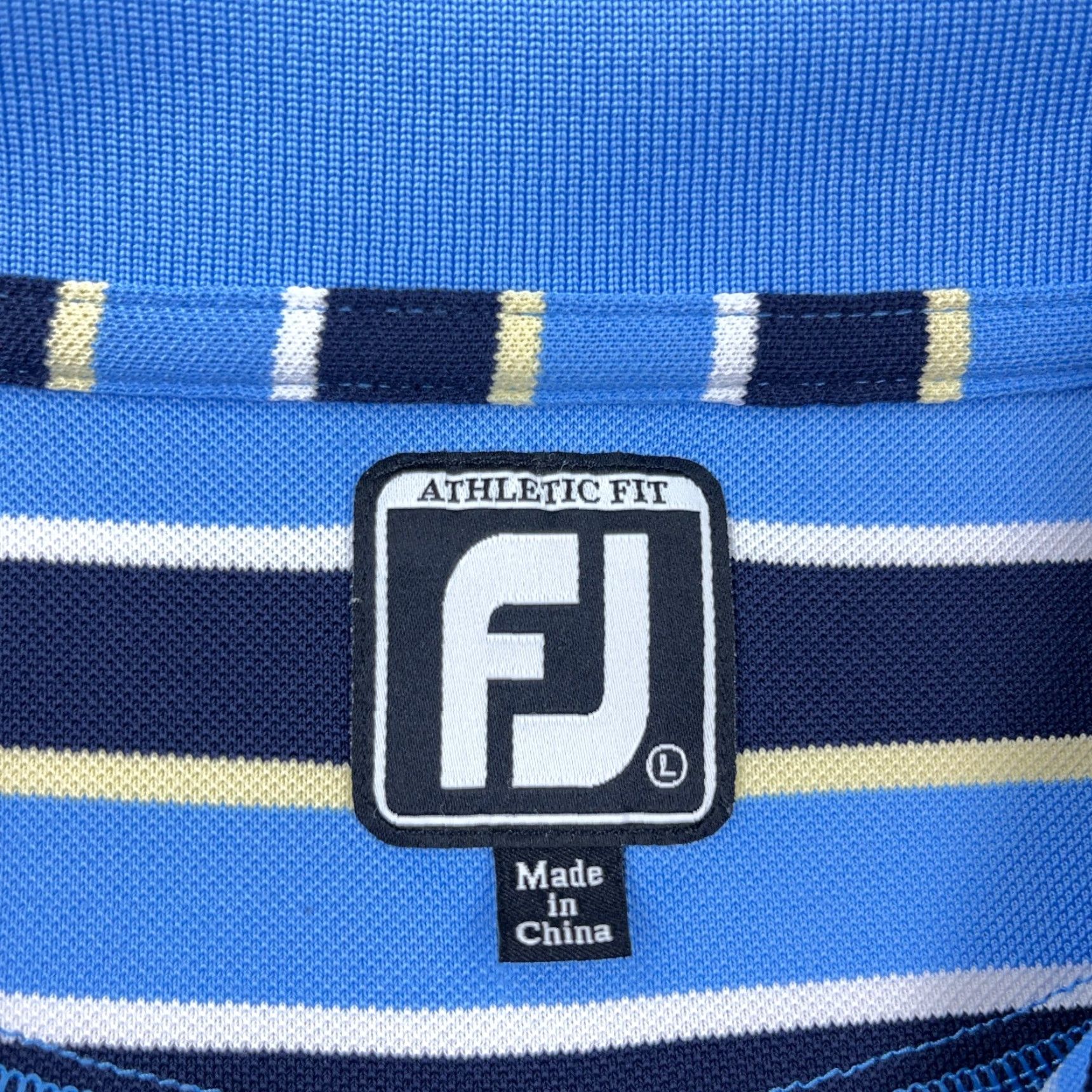 Footjoy FootJoy Polo Shirt Men L Blue Striped Athletic Fit Performance Wicking Golf Shirt Size US L / EU 52-54 / 3 - 3 Thumbnail