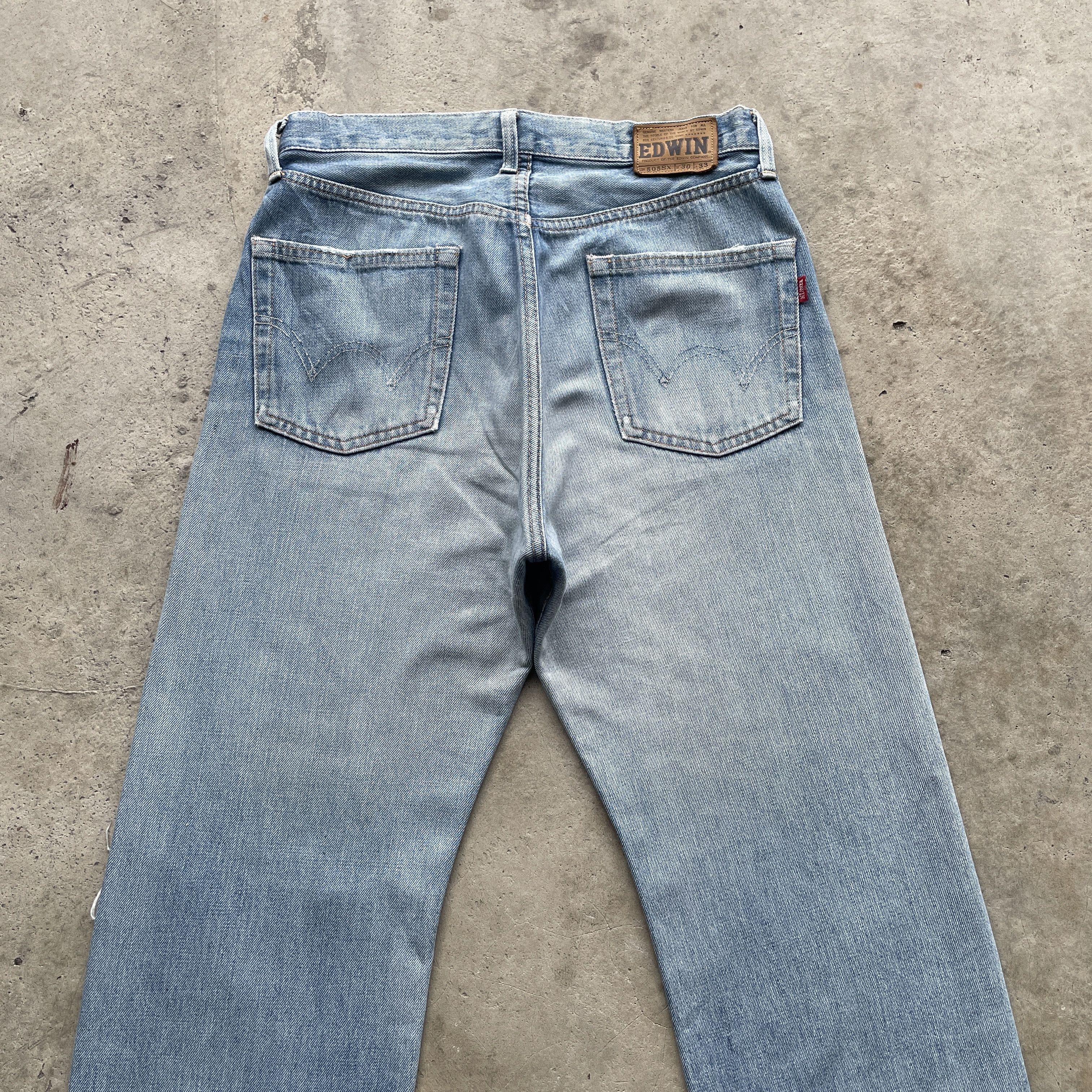 Edwin × Japanese Brand × Jean W30 VINTAGE EDWIN 505 FADED DENIM DISTRESSED JEANS PANTS Size US 30 / EU 46 - 9 Thumbnail