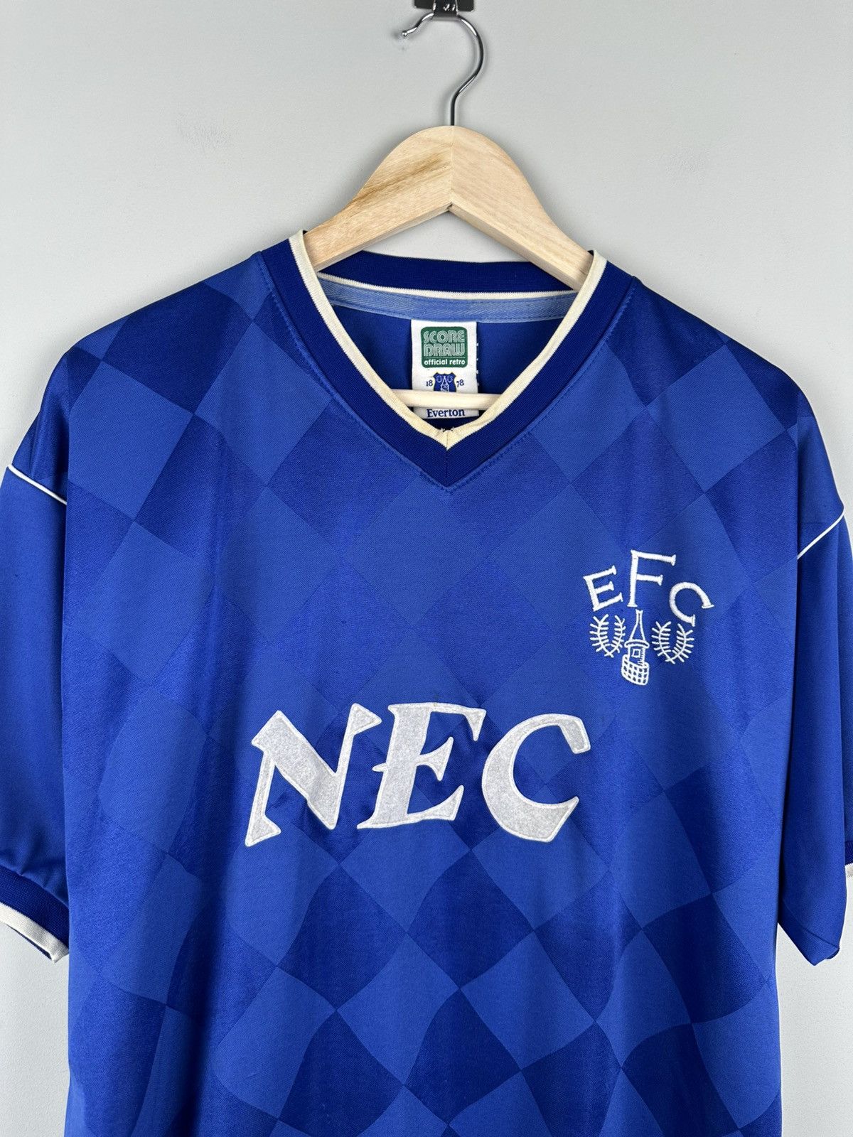 Vintage Vintage 90s Retro Score Draw Everton Soccer Jersey Size US XL / EU 56 / 4 - 2 Thumbnail
