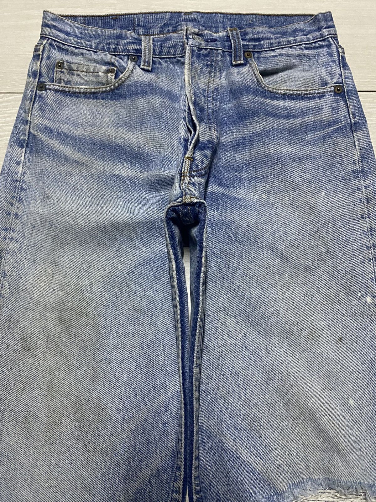 Levi's Vintage Levis 501 70s Faded Wash Repair Distressed Jeans Size US 29 - 3 Thumbnail