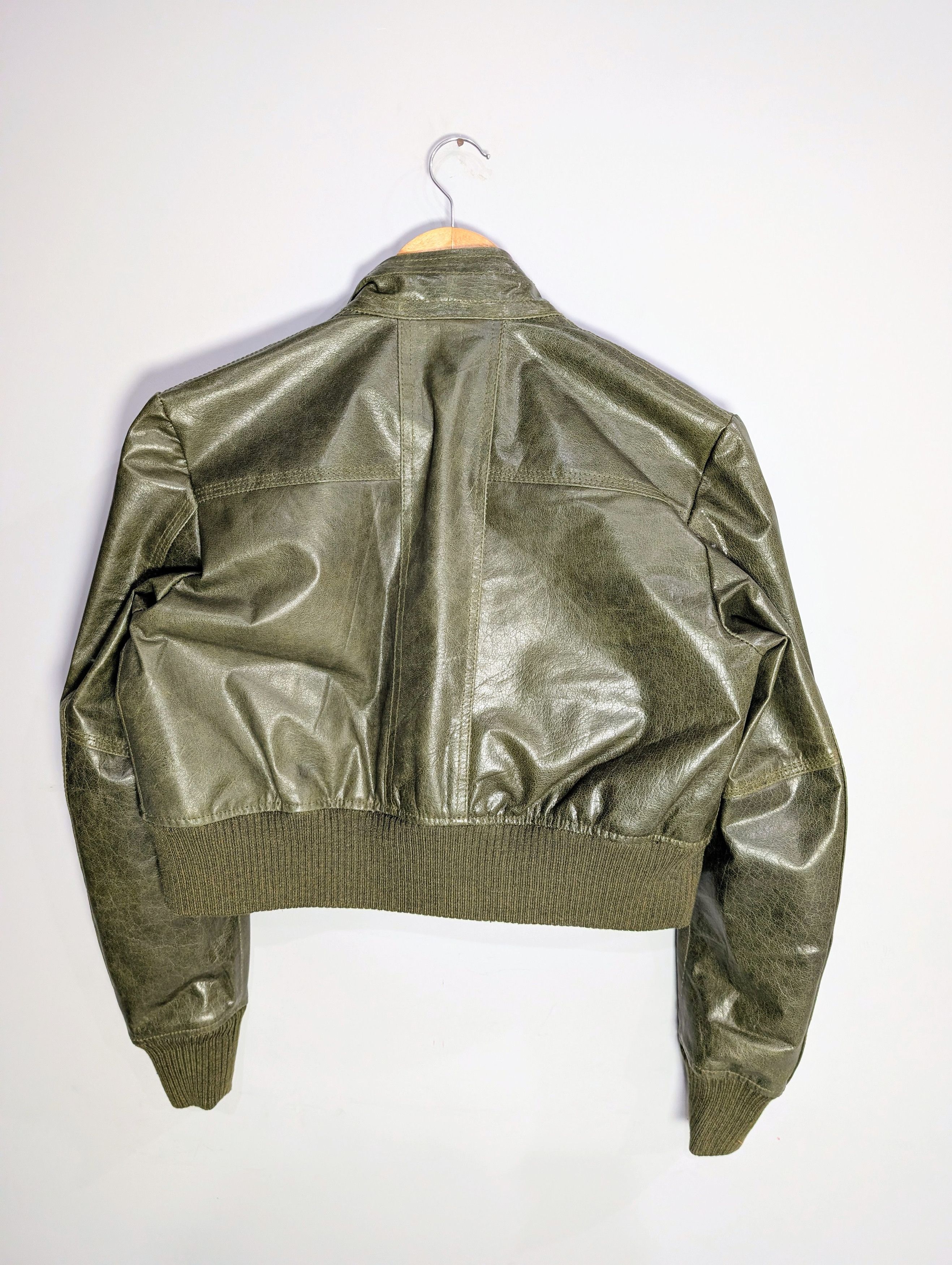 Vintage Women Cropped Leather Jacket Vintage 90s Style Outerwear Size S / US 4 / IT 40 - 4 Thumbnail