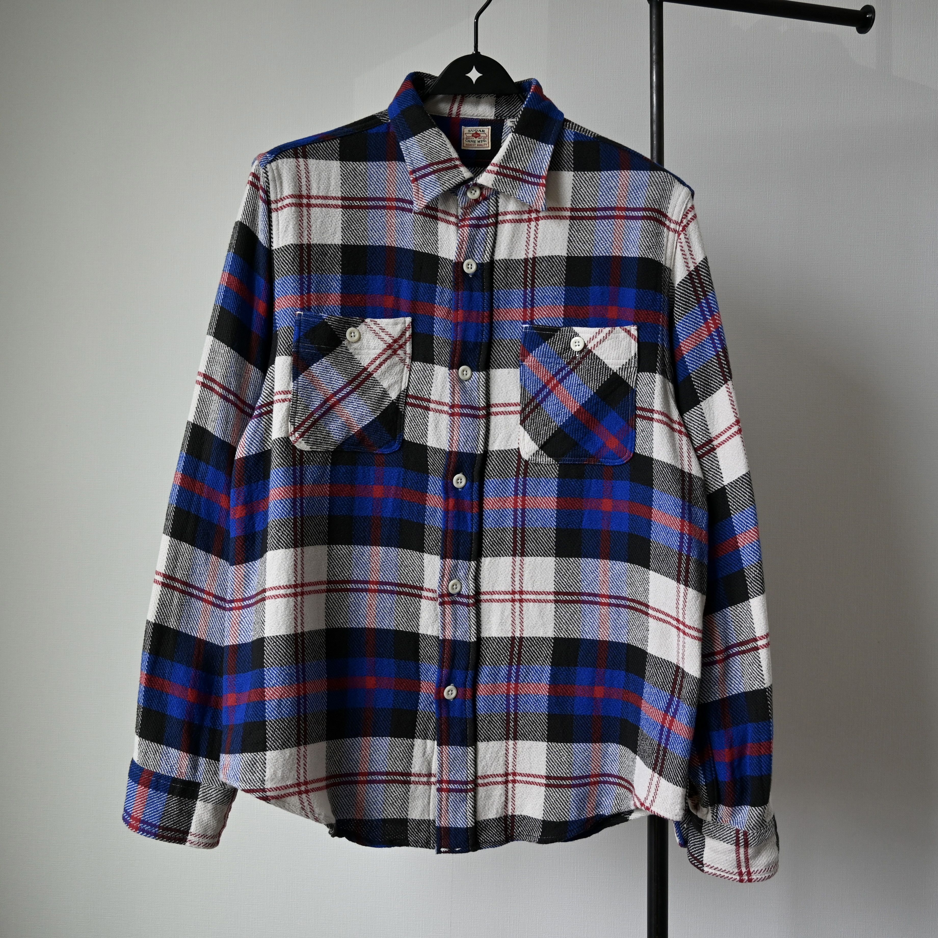 Sugar Cane Sugar Cane "Soft Twill" flannel work shirt, blue plaid, M Size US M / EU 48-50 / 2 - 1 Thumbnail