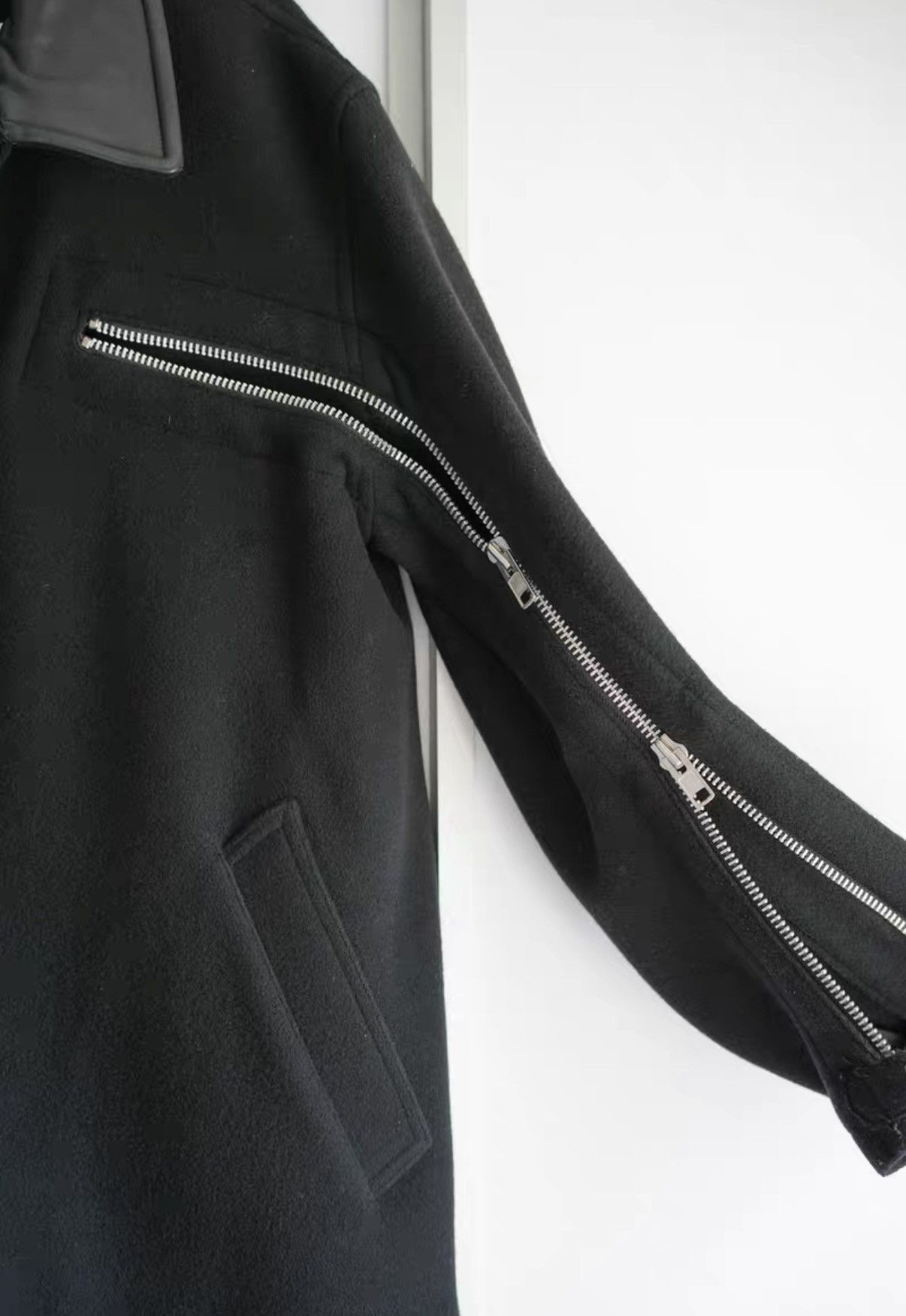 Yohji Yamamoto Yohji Yamamoto 04aw Back Zip Leather Collar Jacket K4 Size US L / EU 52-54 / 3 - 4 Thumbnail