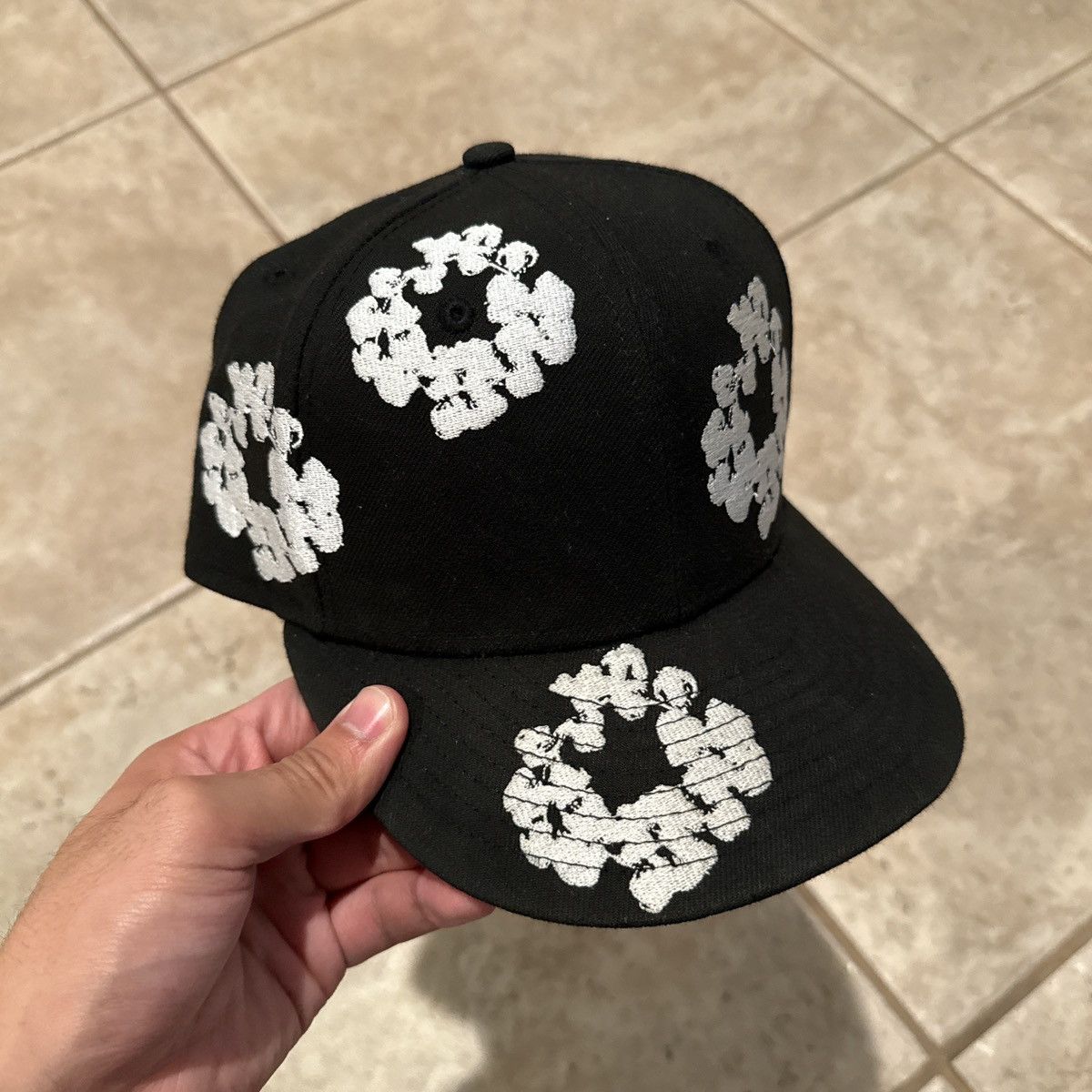 小物 DENIM TEARS Rhinestone Wreath Durag Denim Tears Rhinestone Cotton Wreath Durag Vintage Black