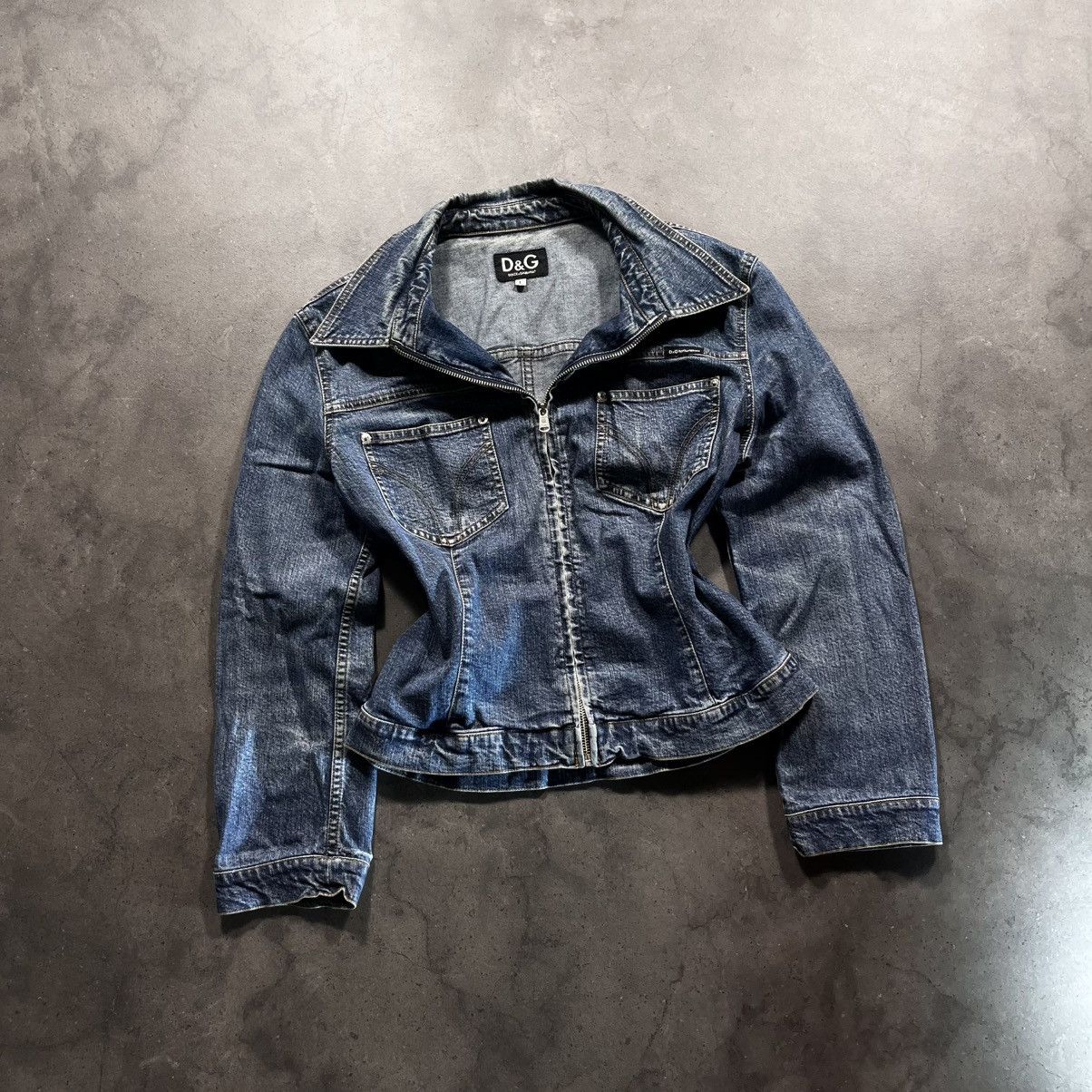 Dolce & Gabbana Archive 2000s Dolce Gabbana D&G Denim Biker Zip Jacket Size US S / EU 44-46 / 1 - 1 Thumbnail