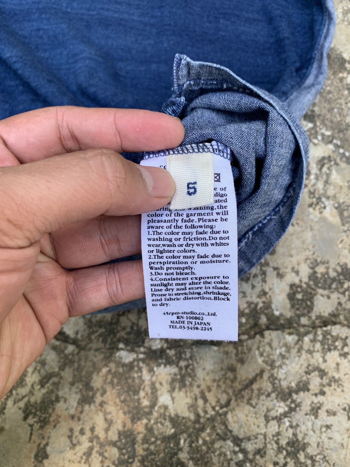 45rpm × Japanese Brand 45rpm Japan Faded Indigo Natural Color Denim Tee Size US L / EU 52-54 / 3 - 8 Thumbnail