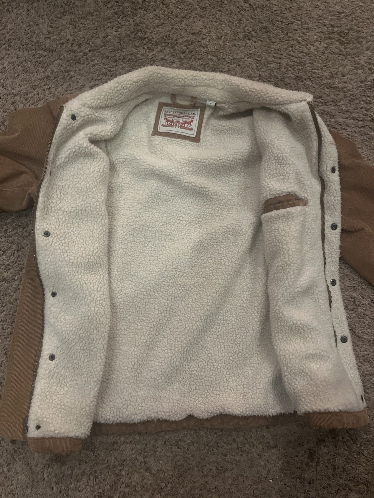 Levi's Levi’s Mens Beige Sherpa Trucker Jacket Size US M / EU 48-50 / 2 - 4 Thumbnail